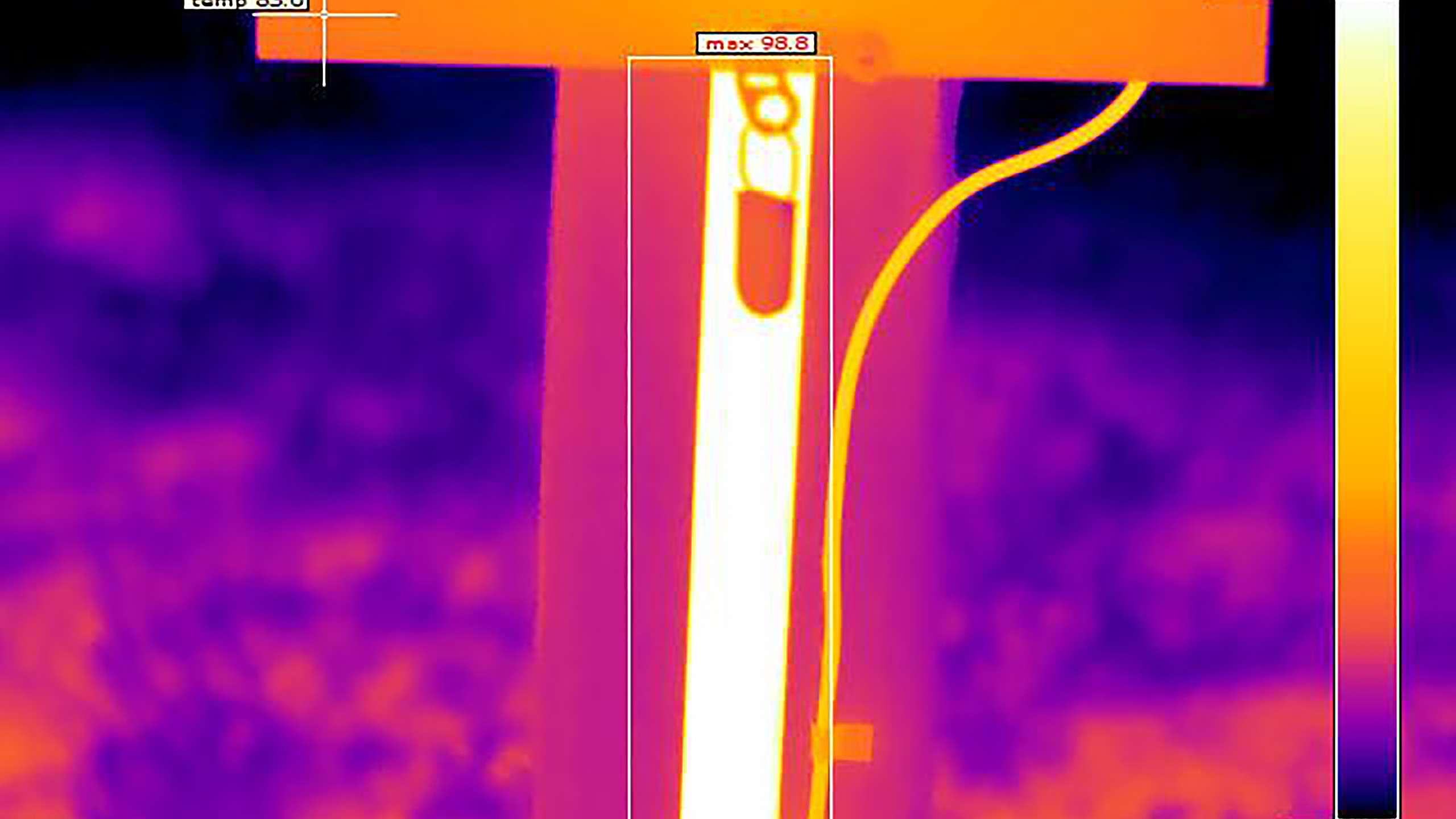 Thermography image of a hot meter