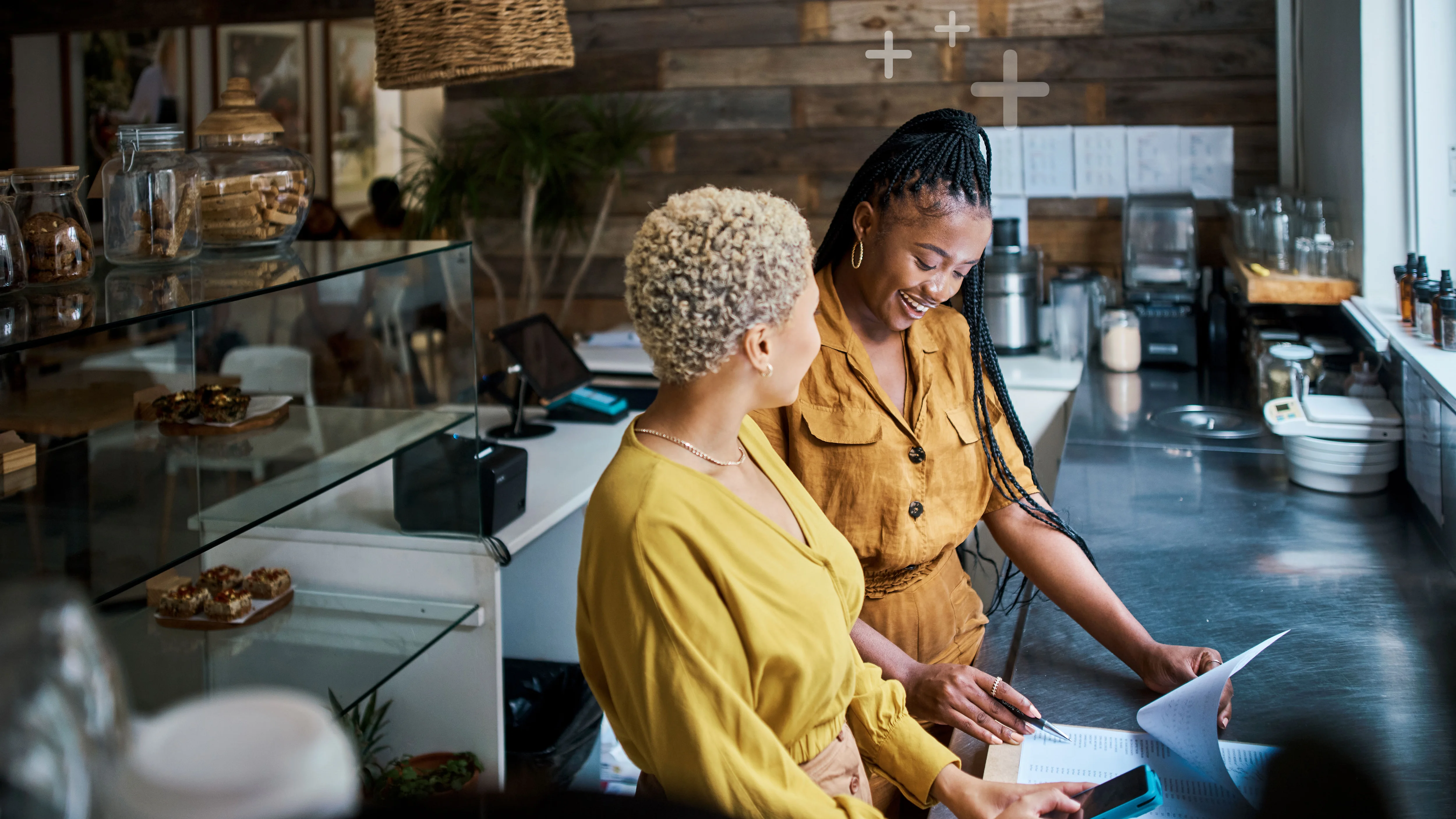 Two female african american small business owners