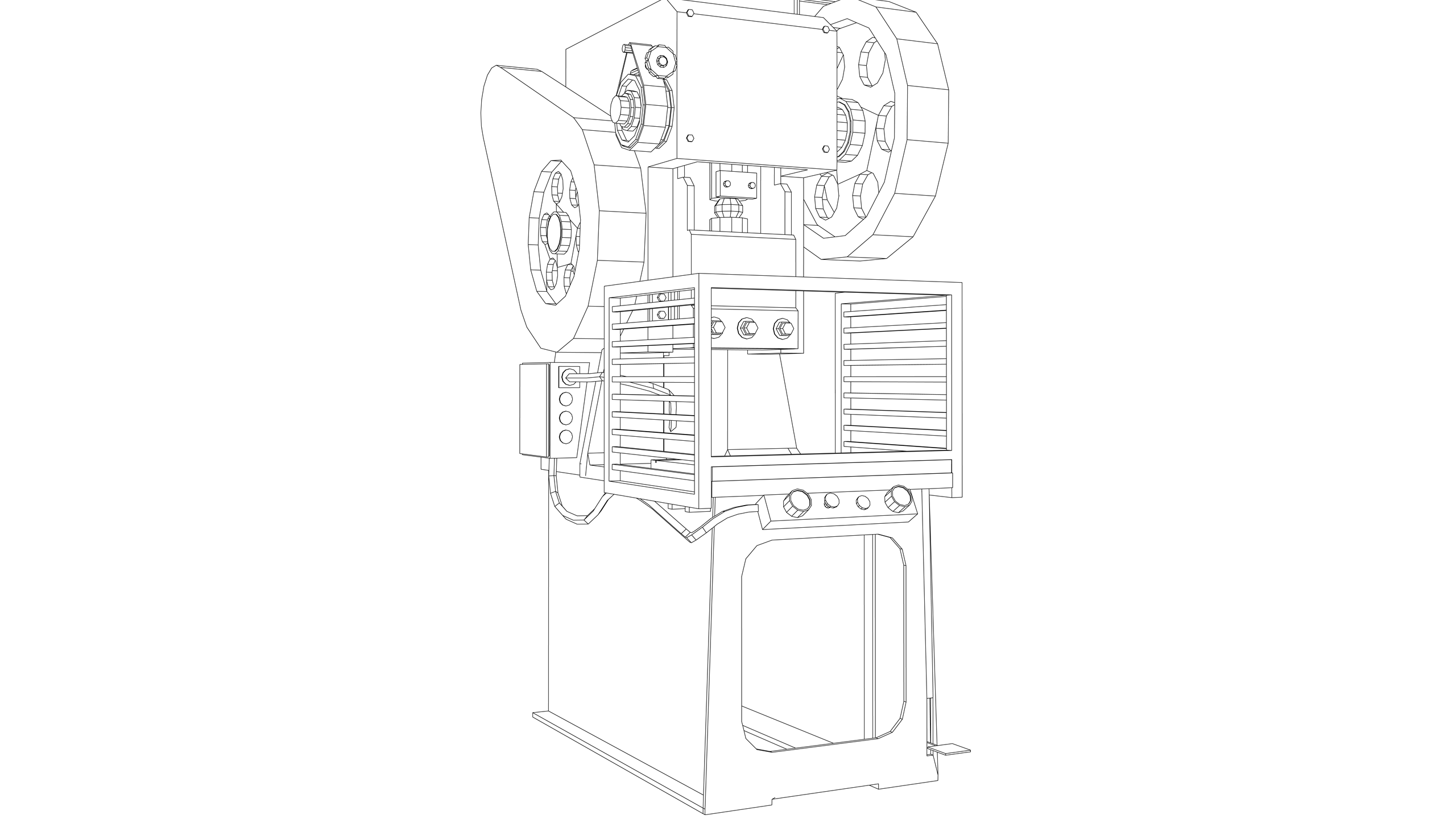 Vector Image: Power Press (Electric - Fixed Guard)