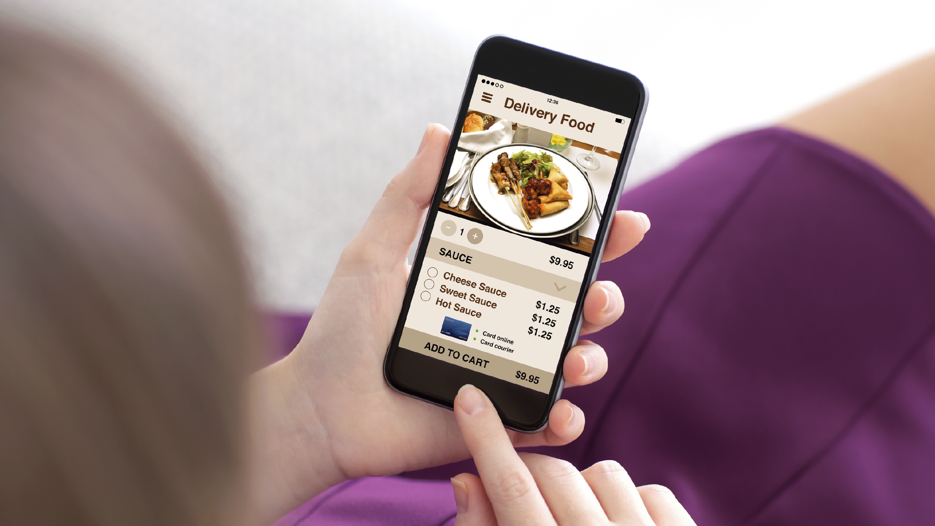 Delivery food app smartphone
