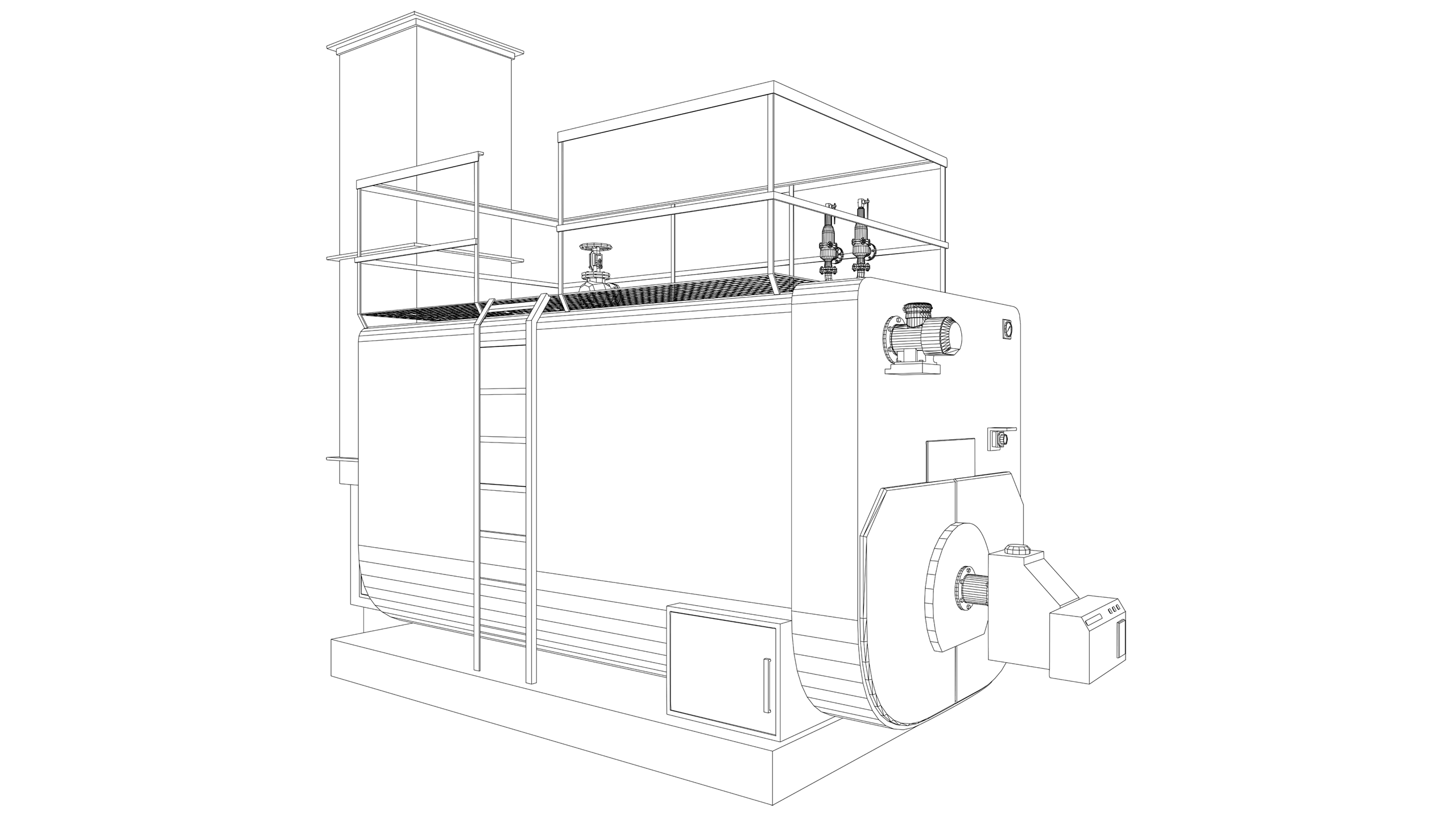 Vector Image: Pressurised Hot Water Boiler (High Temp)