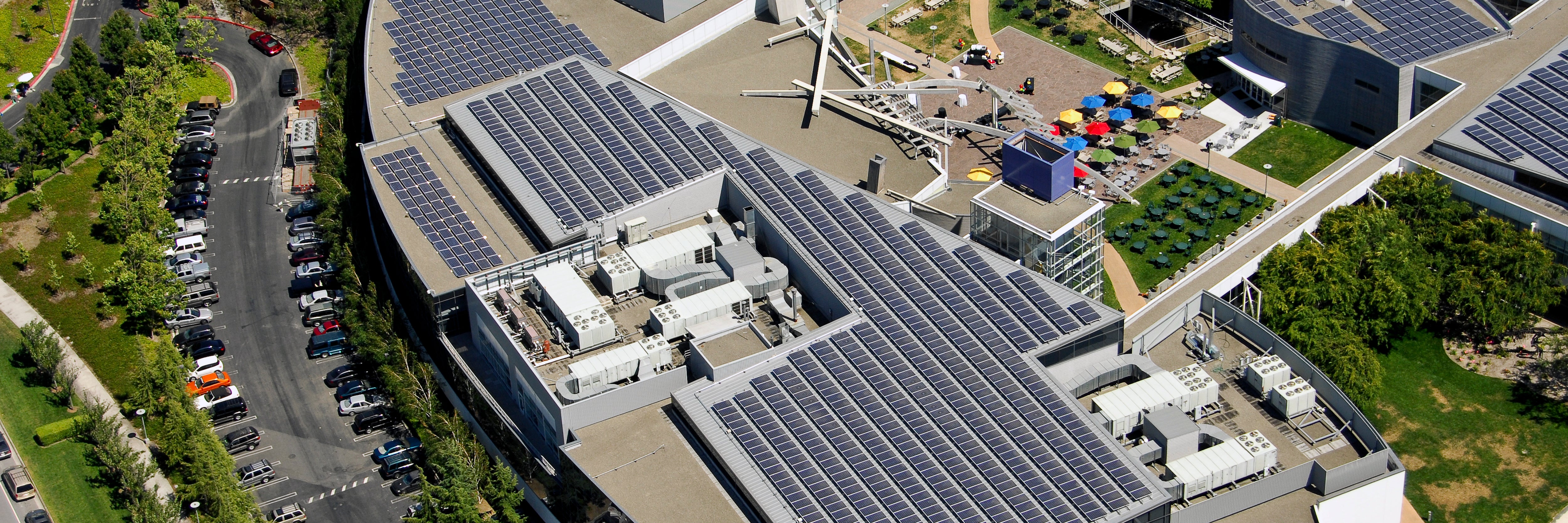 Solar panels on professional building
