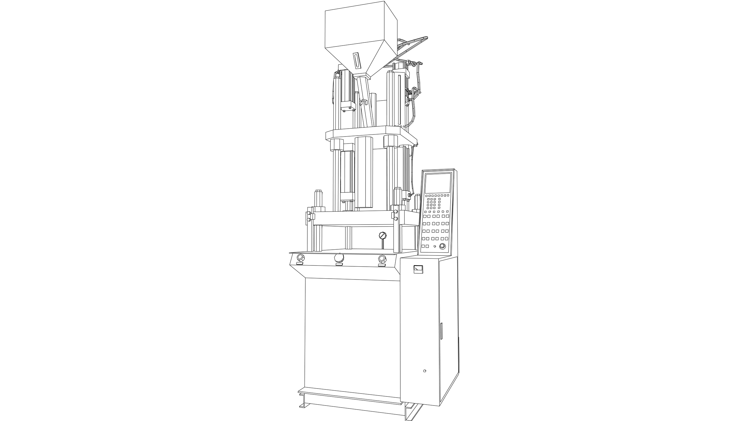 Vector Image: Vertical Injection Moulding Machine