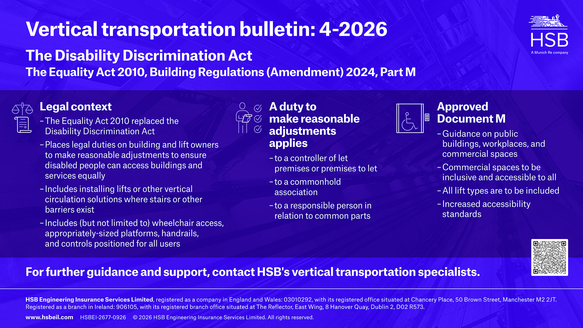 HSB's vertical transportation bulletins