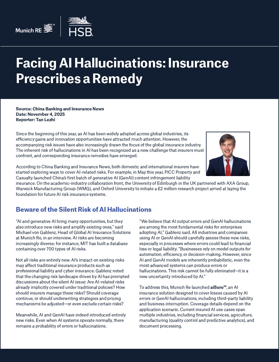Facing AI Hallucinations: Insurance Prescribes a Remedy