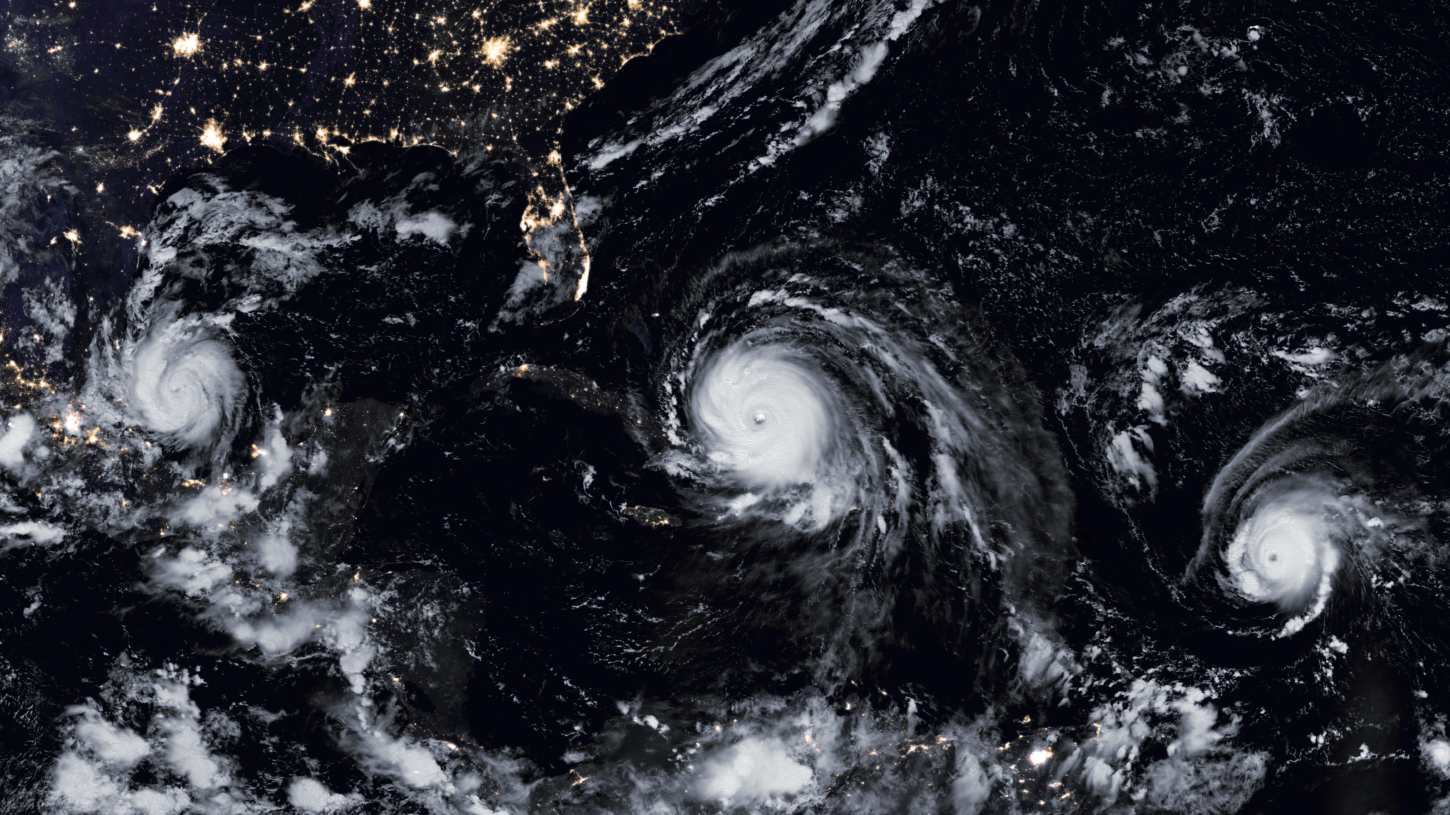 Giant hurricane seen from the space