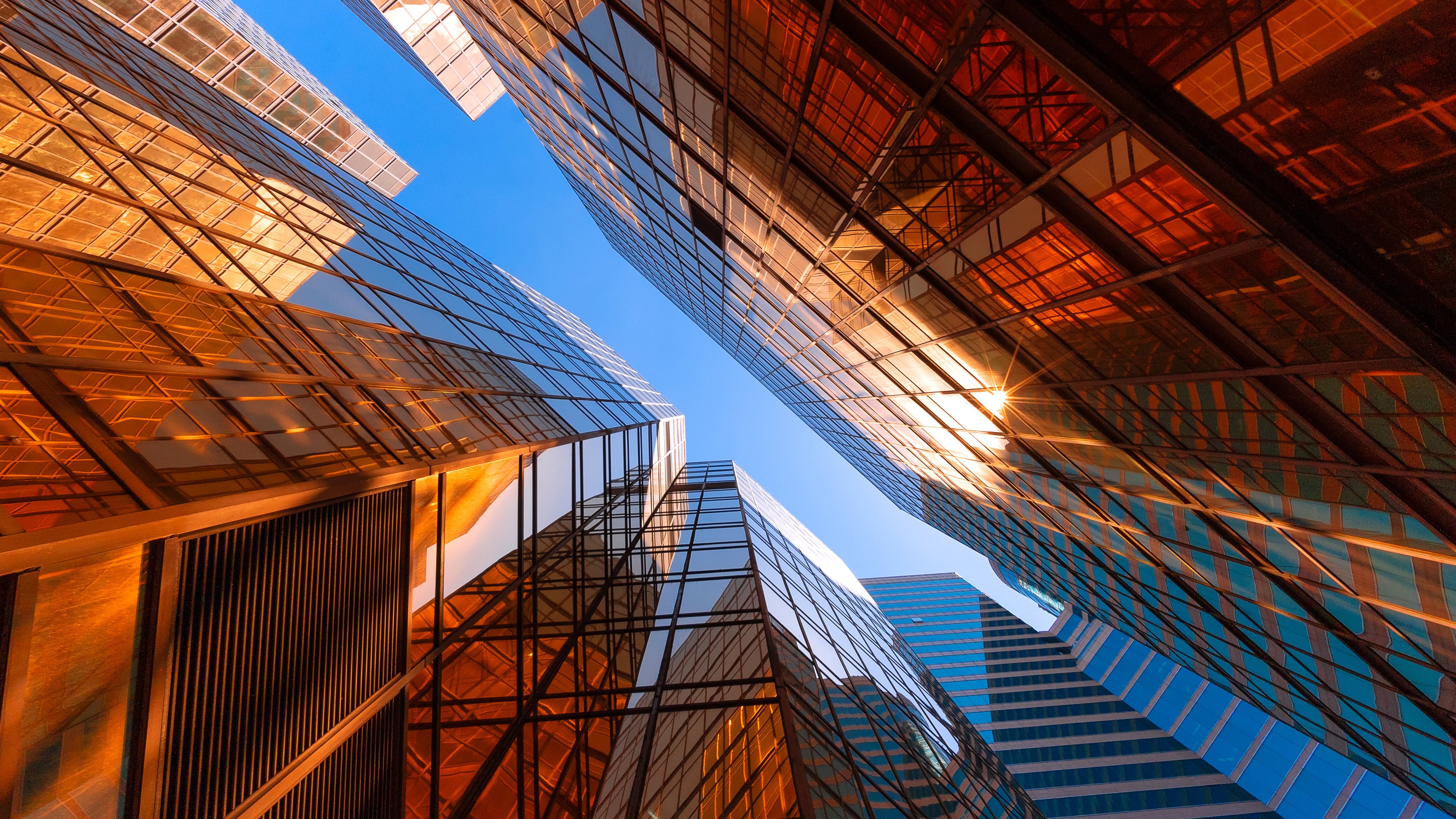 Windows glass of modern office skyscrapers