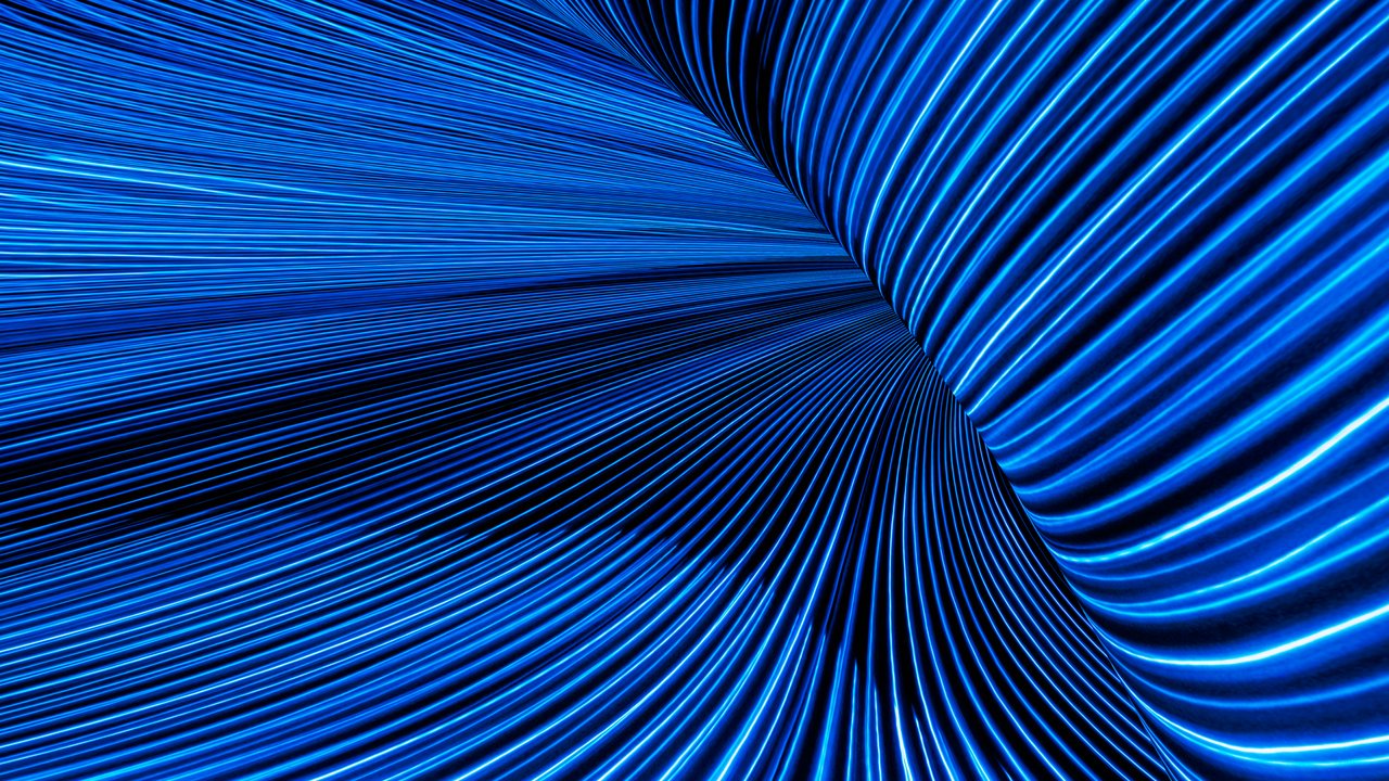 Data analytics in the insurance industry Flowing blue light streams