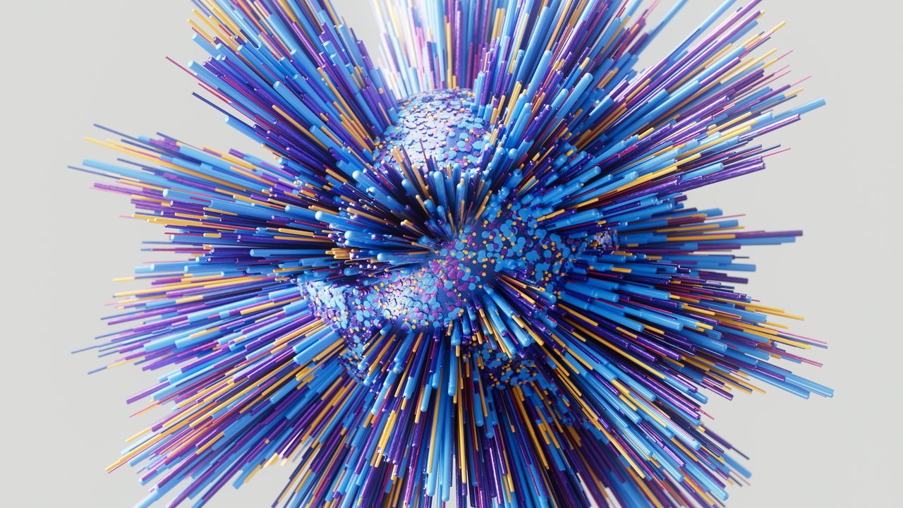 Digital generated image of 3D sphere expanding. Cloud technology, IT, big data, innovation or artificial intelligence concepts.