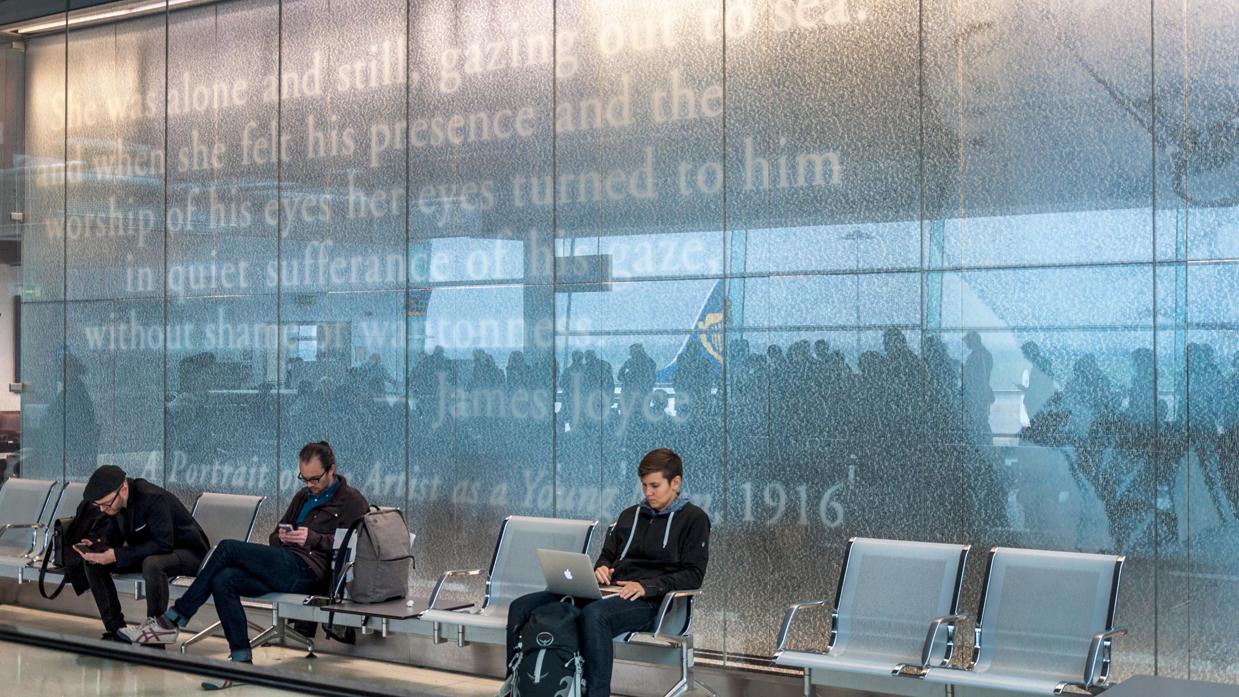 People waiting at dublin airport