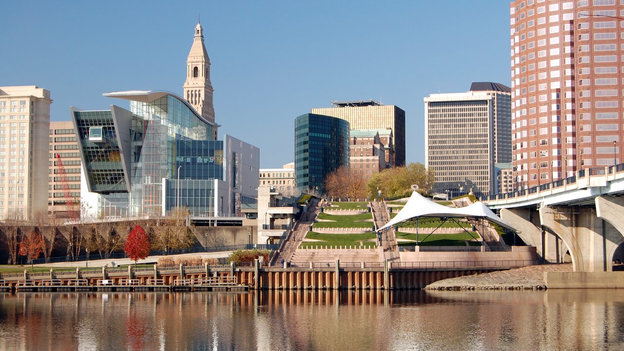Hartford, Connecticut skyline on an autumn day