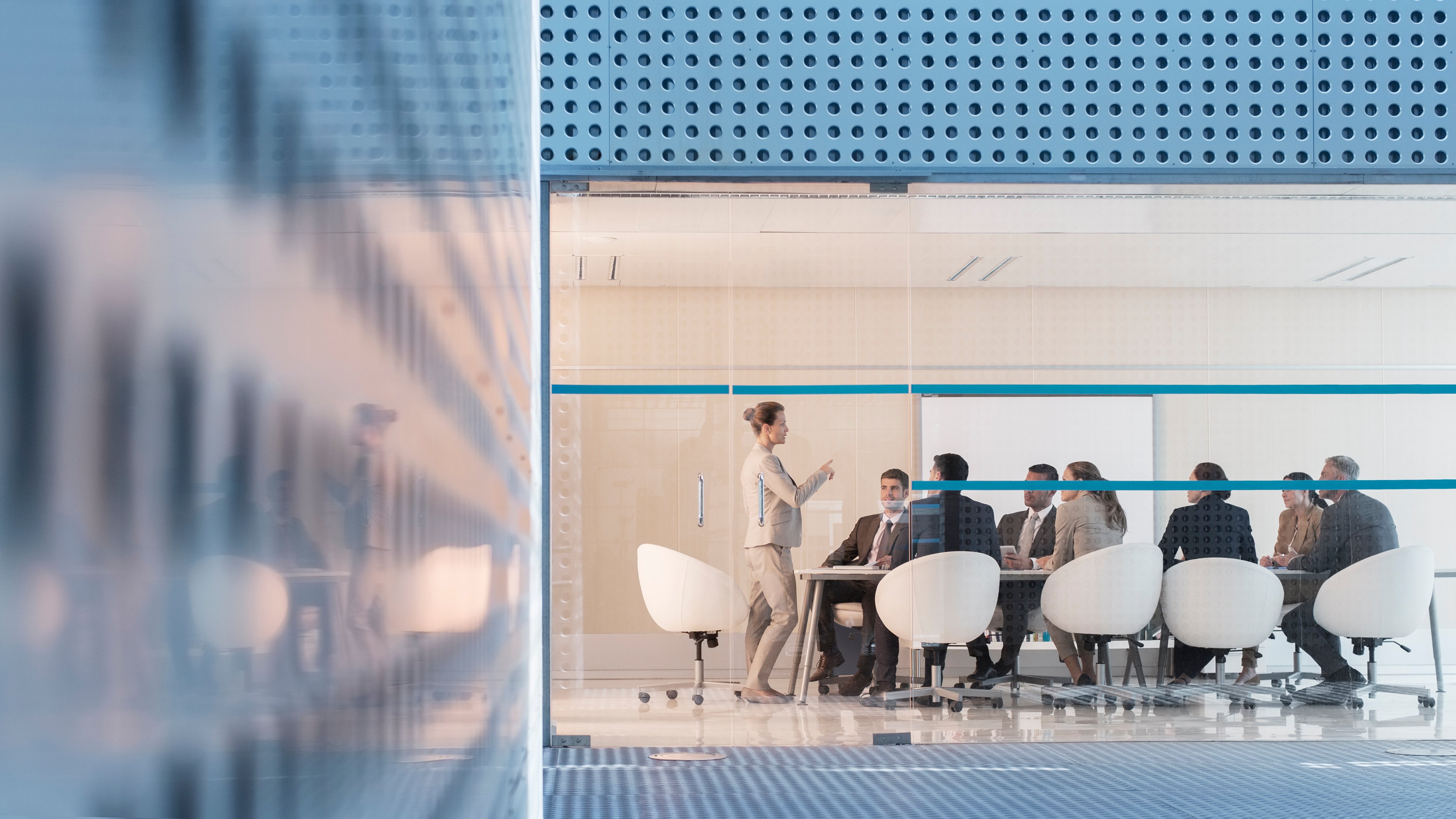 Businesswoman Leading a Meeting