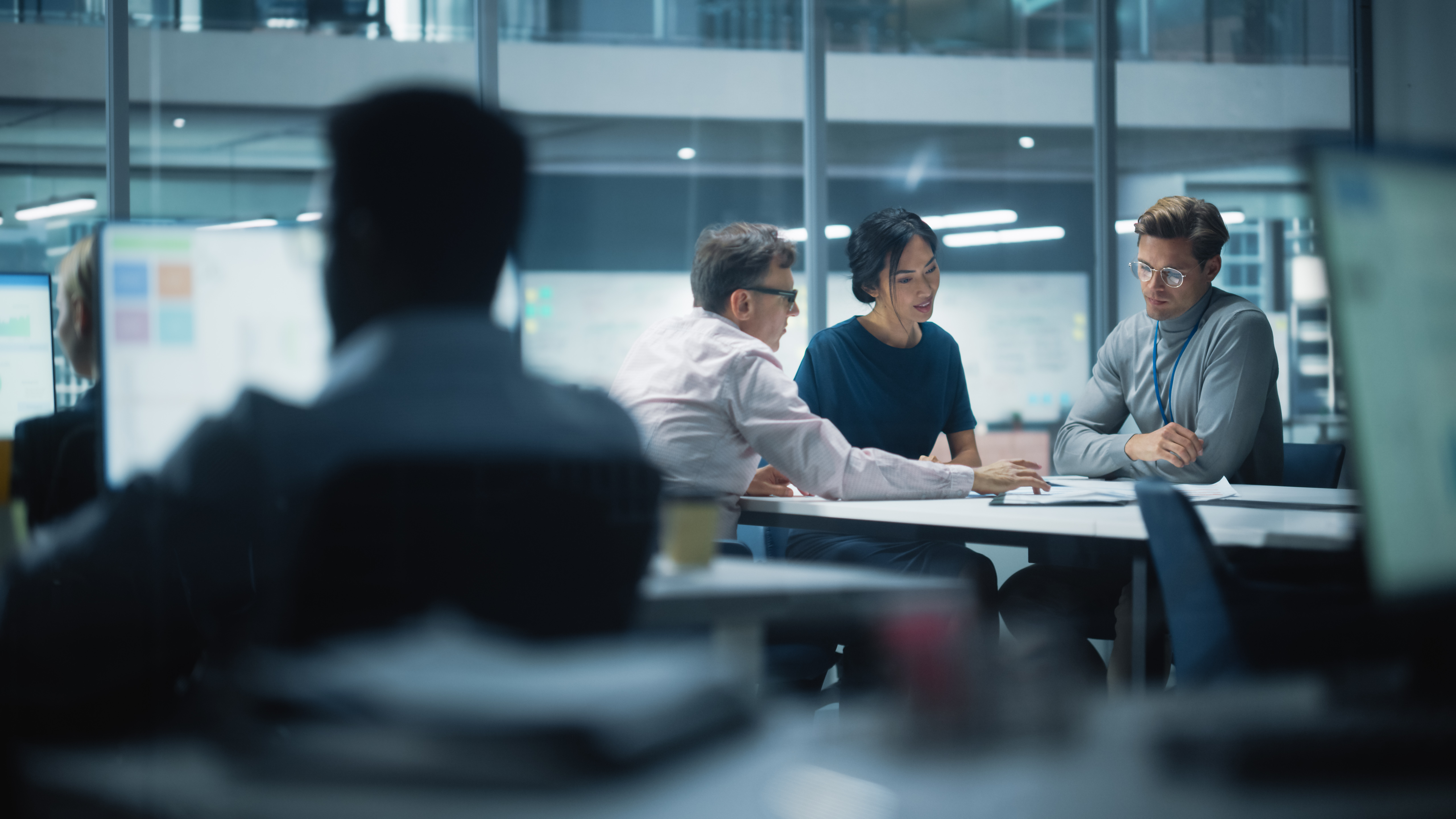 Team meeting in an office setting