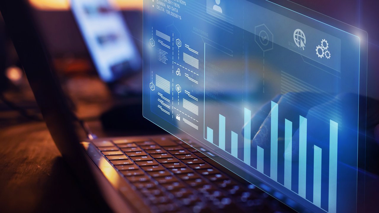 Infographics on futuristic virtual interface screen