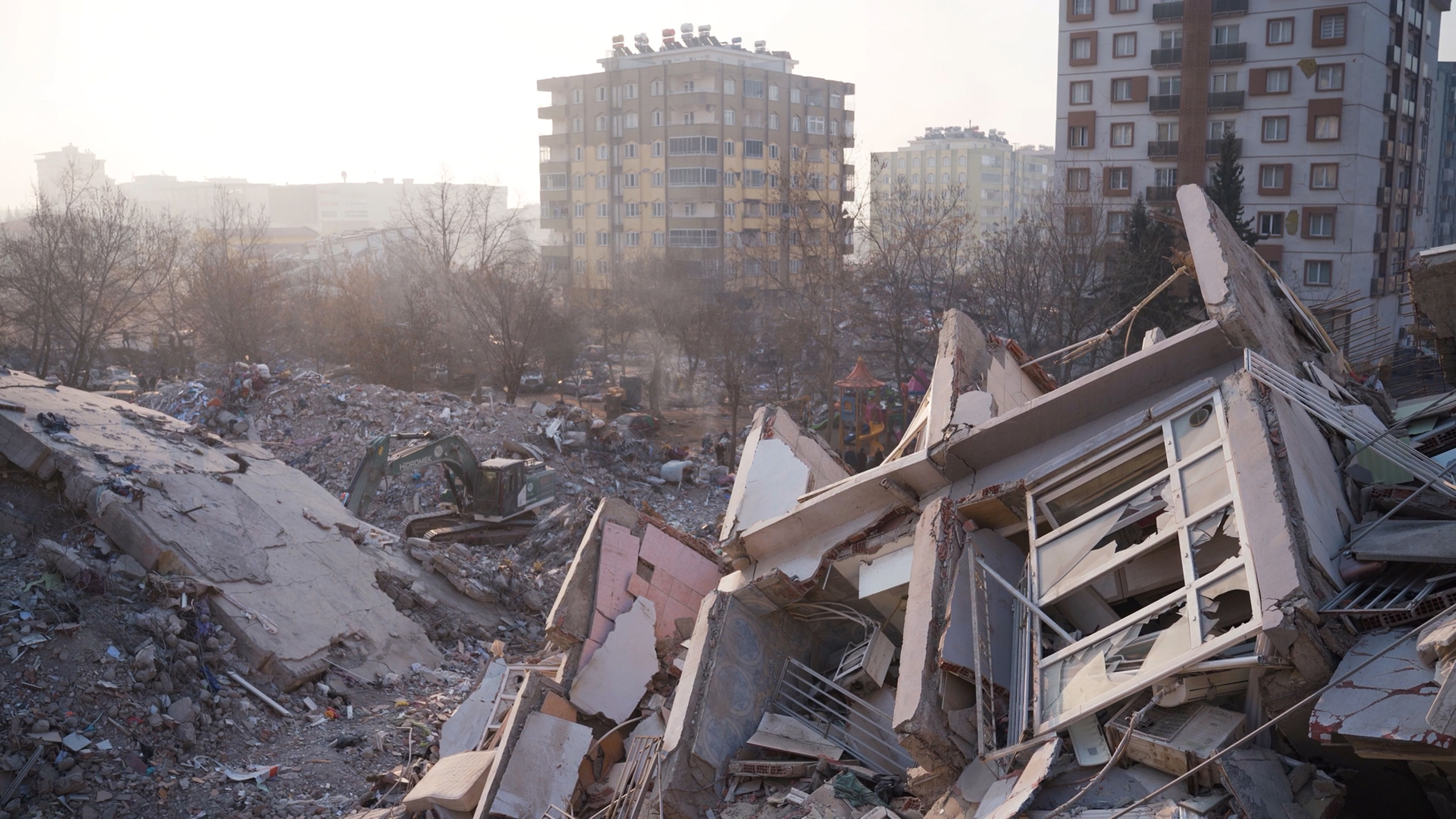 Destroyed Buildings in the Aftermath of the Earthquake in February 2023 in Turkey - Video Still