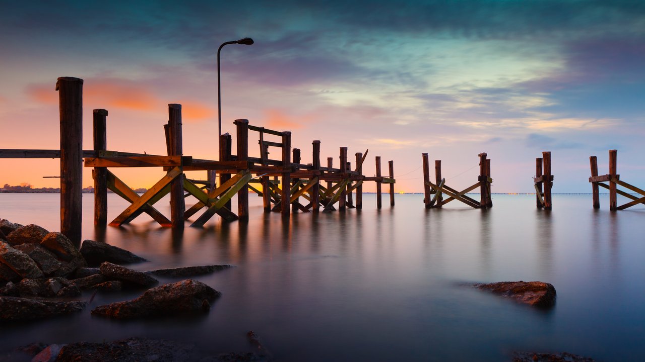 Canal Street in New Orleans flooded after Hurricane Katrina