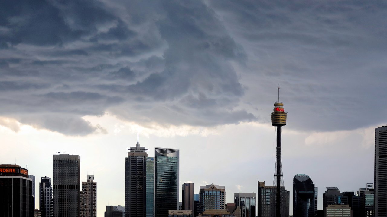 Stormy clouds over Sydney Skyline