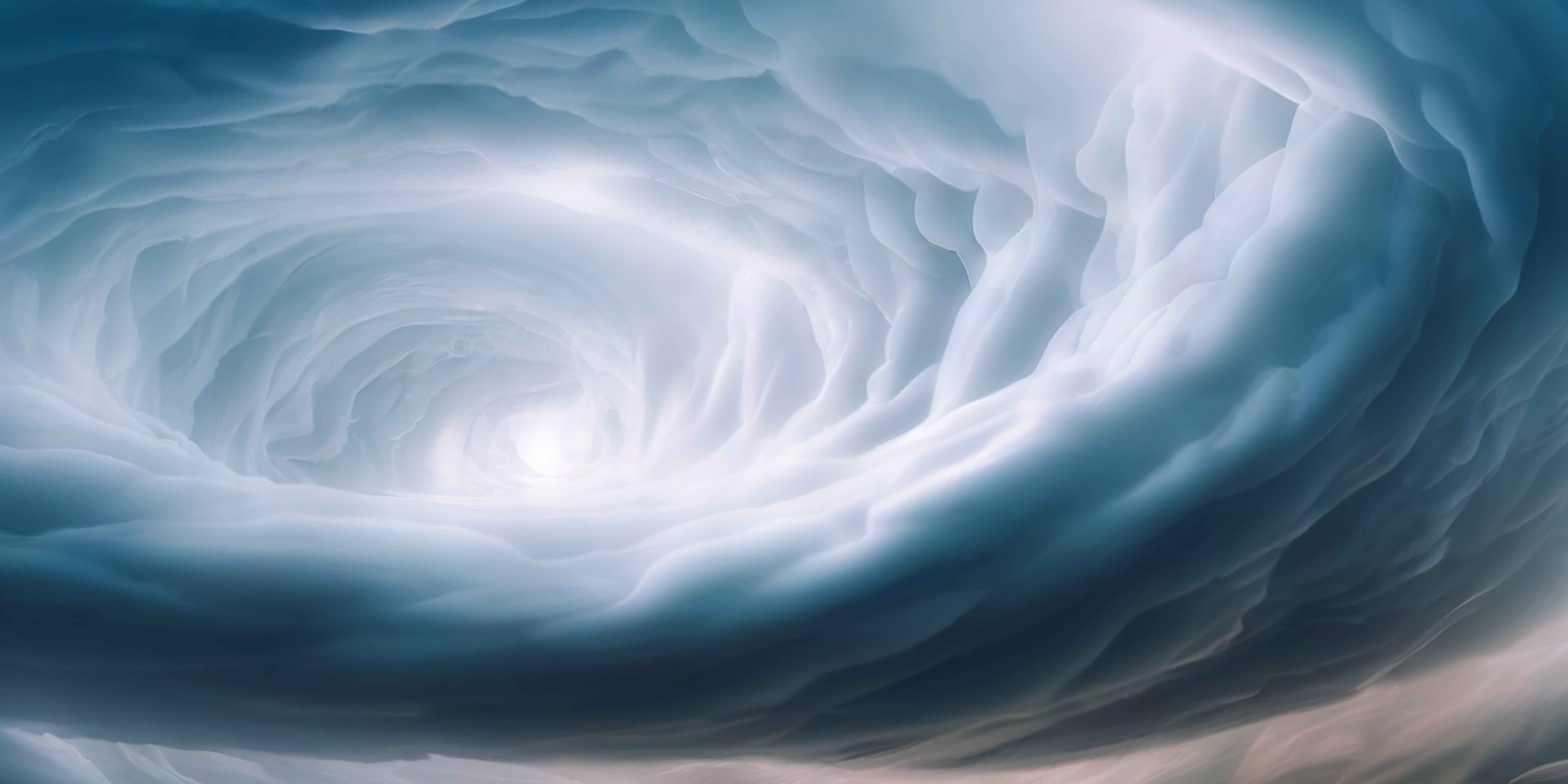 Perspectives Blue hole in sky surrounded by cumulus clouds