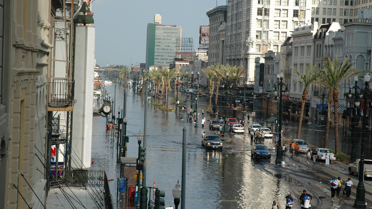 Canal Street in New Orleans flooded after Hurricane Katrina