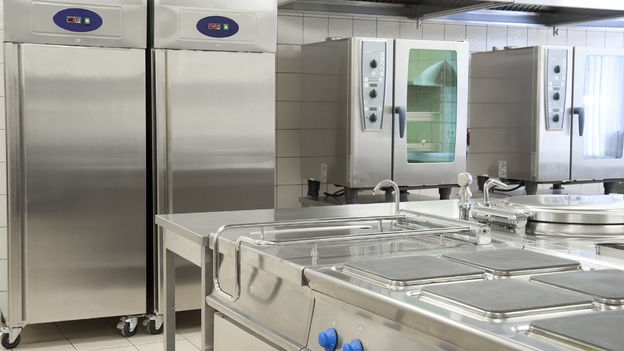 Empty restaurant with professional equipment