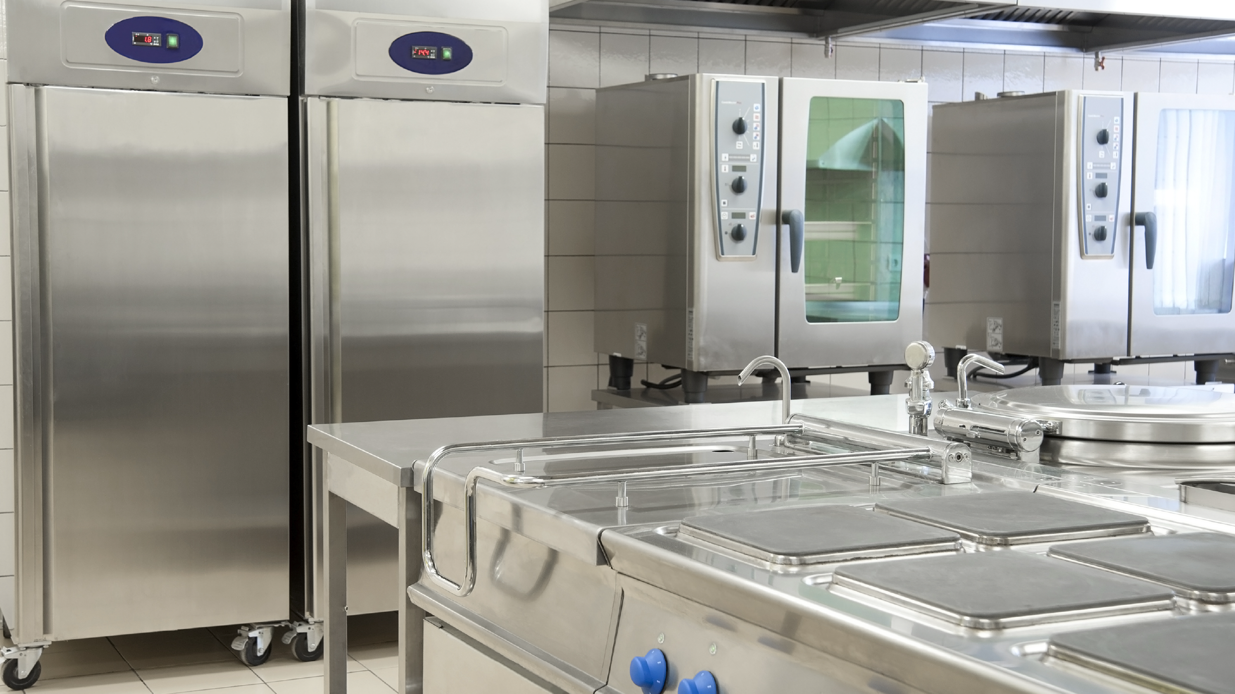 Empty restaurant with professional equipment