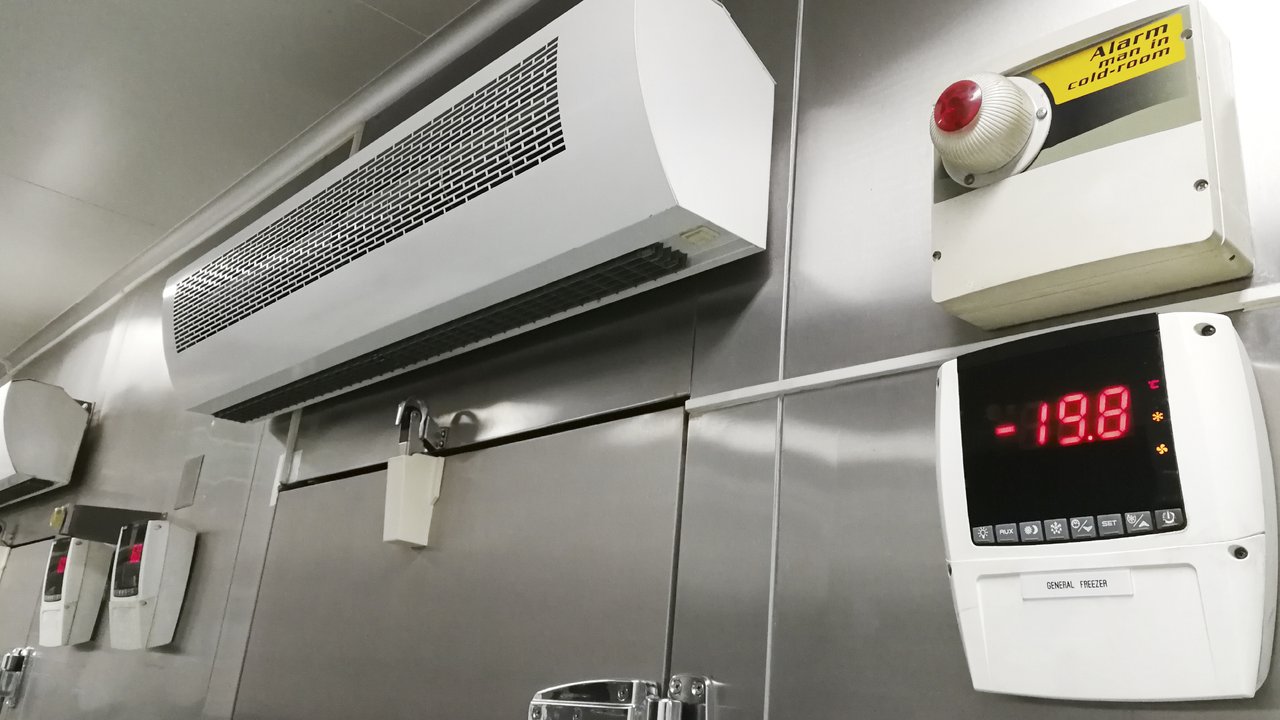 Low temperature of front frozen food storage cold room