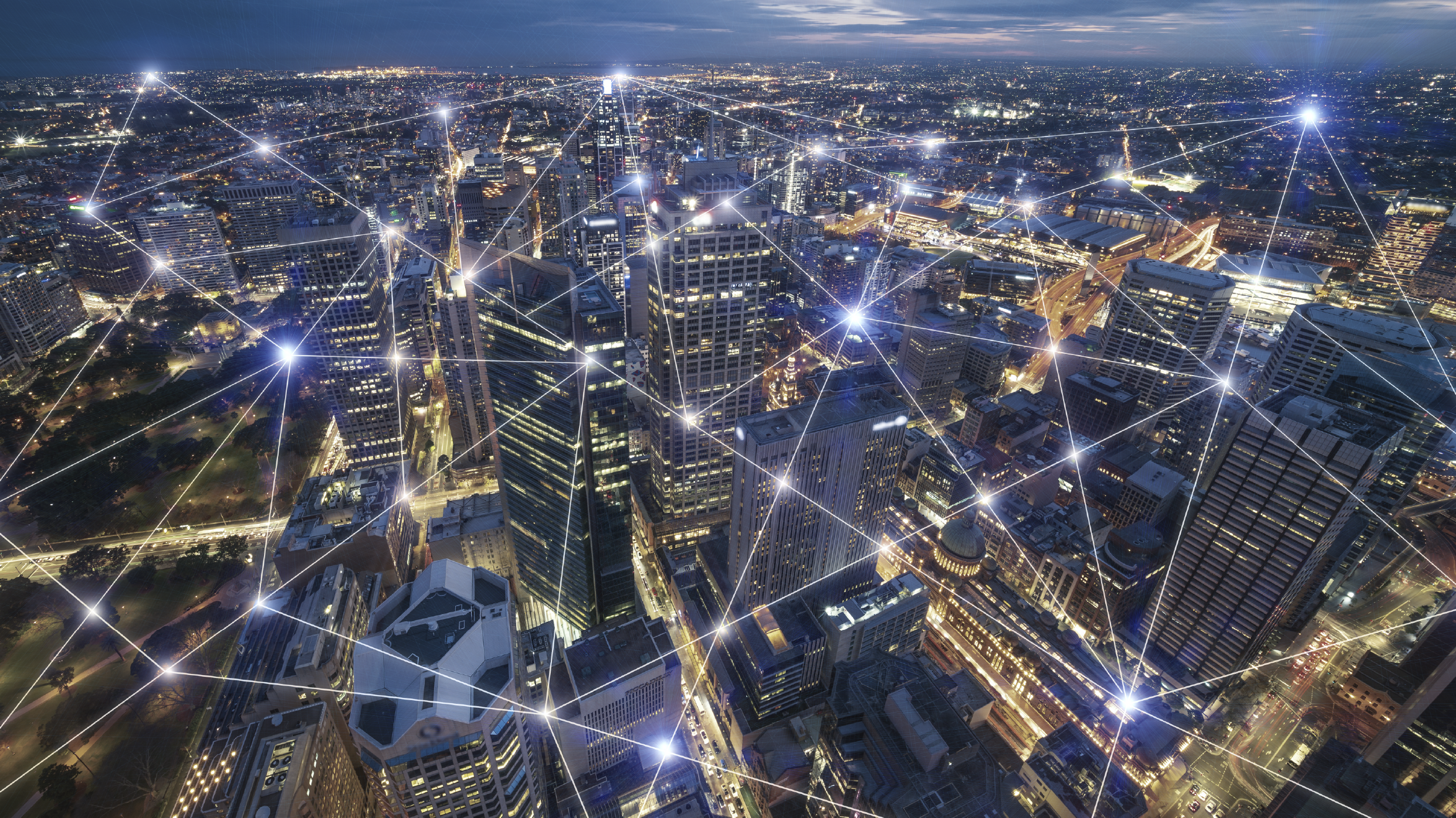 Smart city and connection lines