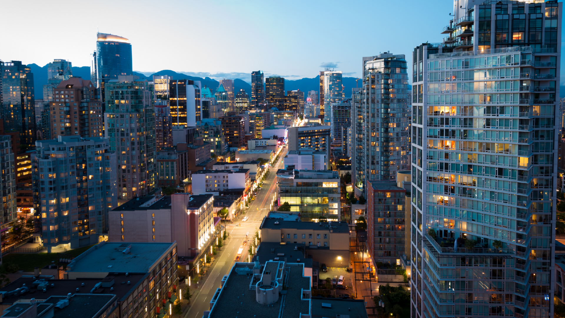 Condo buildings in the city of Vancouver