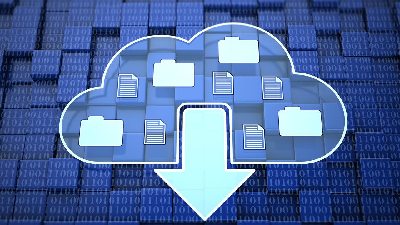 Abstract cloud download graphic