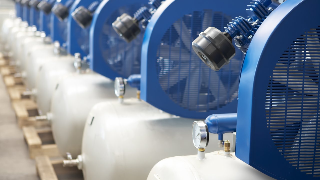 A row of air receivers