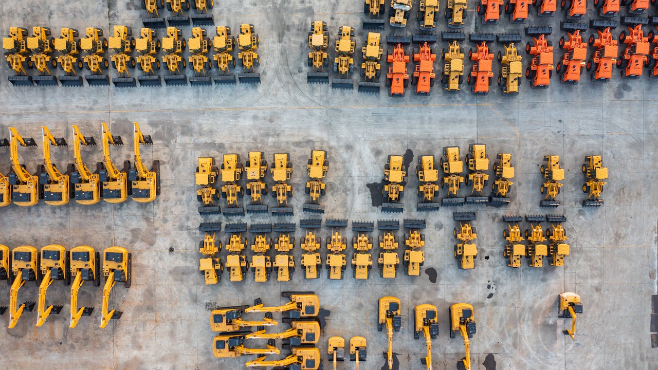 Multiple plant and equipment in a storage area