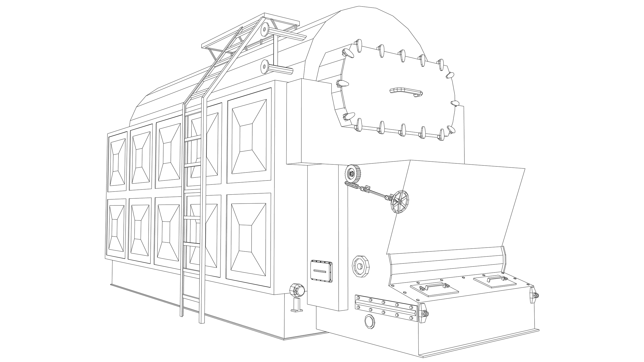 Vector Image: Biomass Boiler