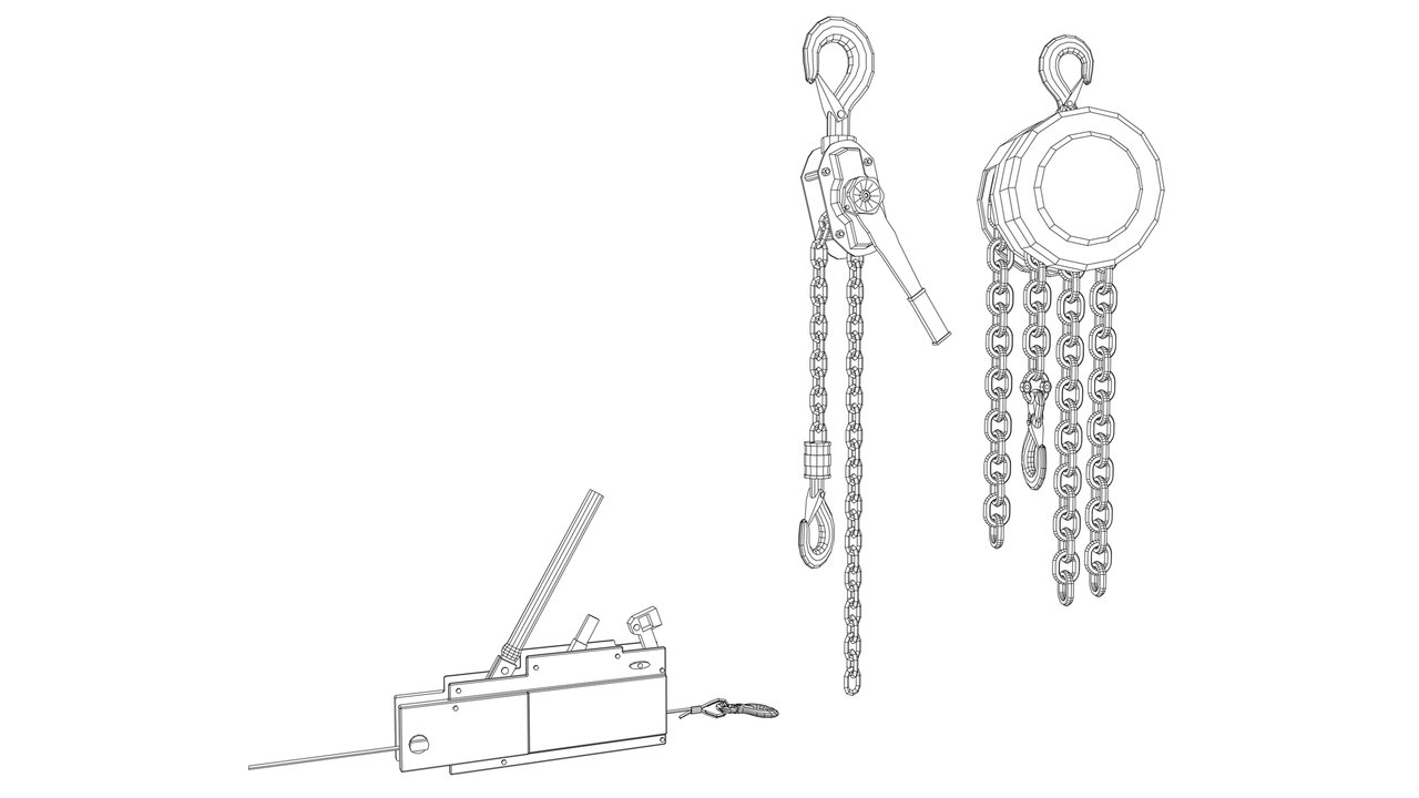 Blocks and winches (manual)