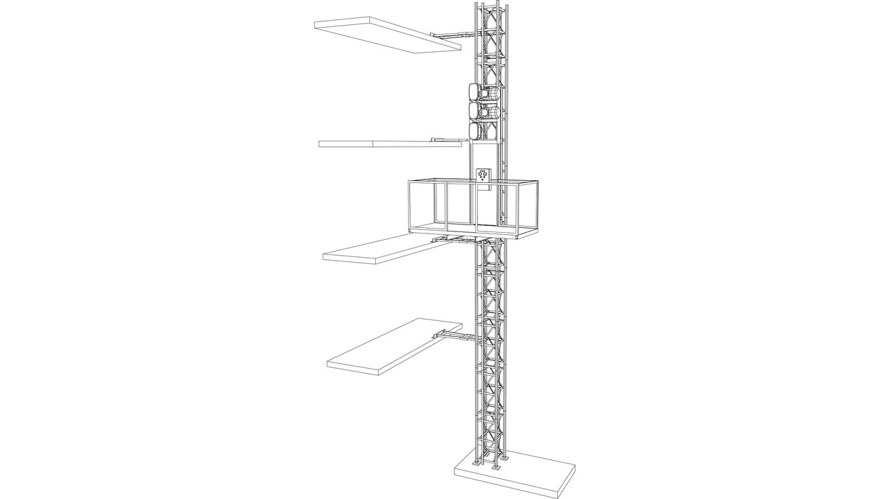 Builders platform hoist