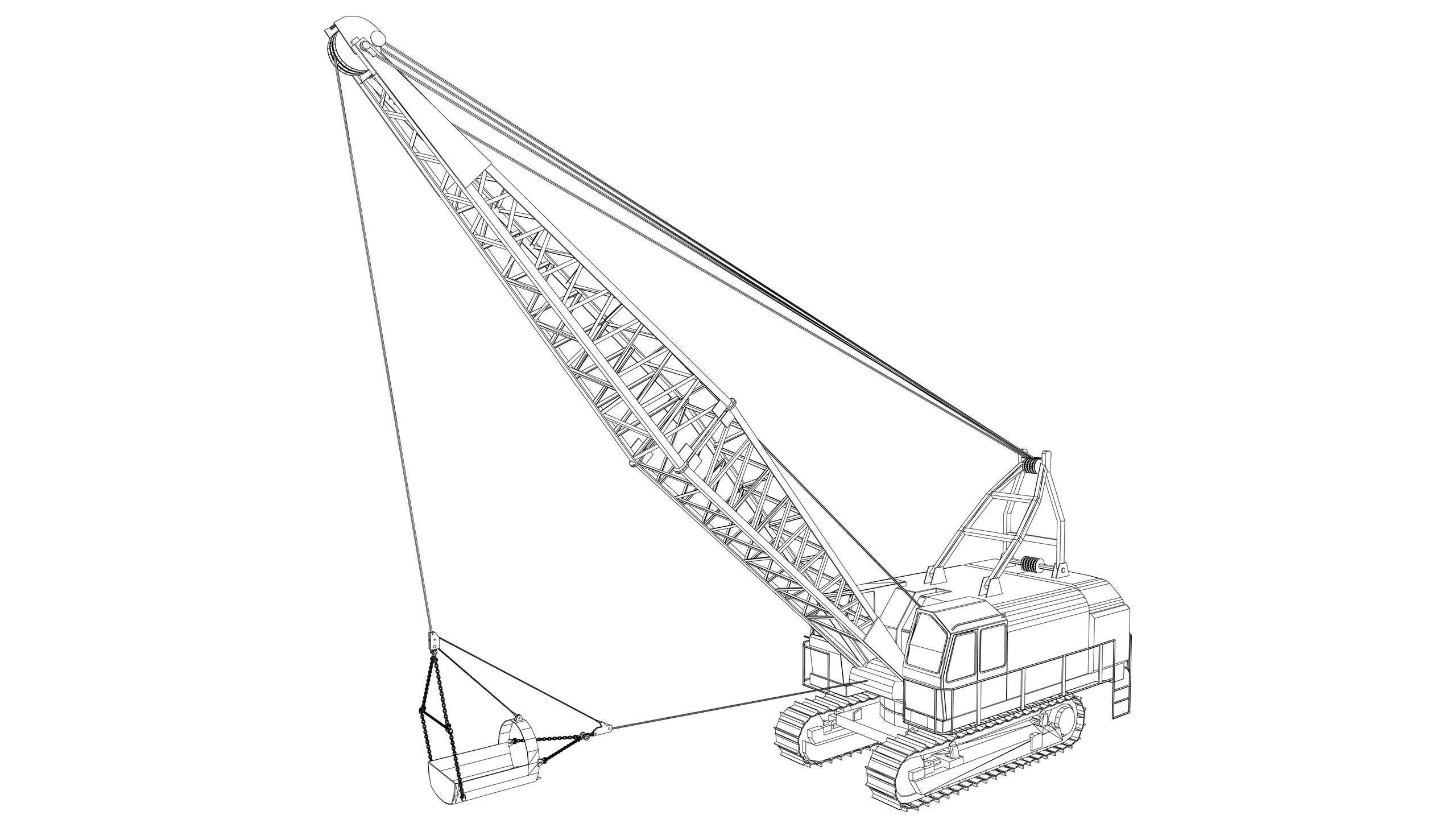 Vector image: Dragline Excavator (Diesel)