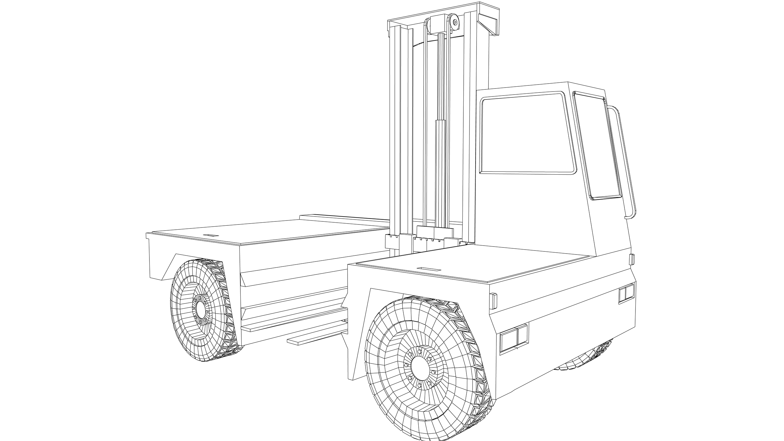Vector Image: Fork Lift Truck (Sideloader)