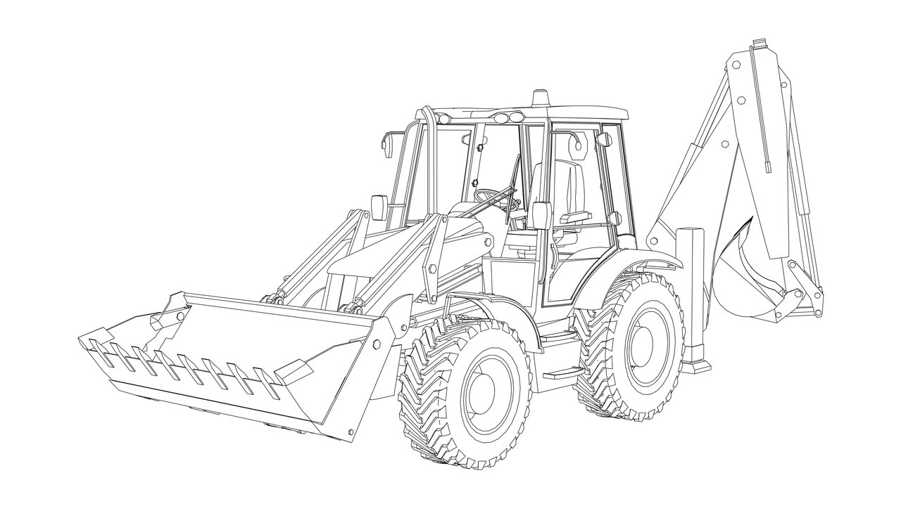Loading shovel with back actor