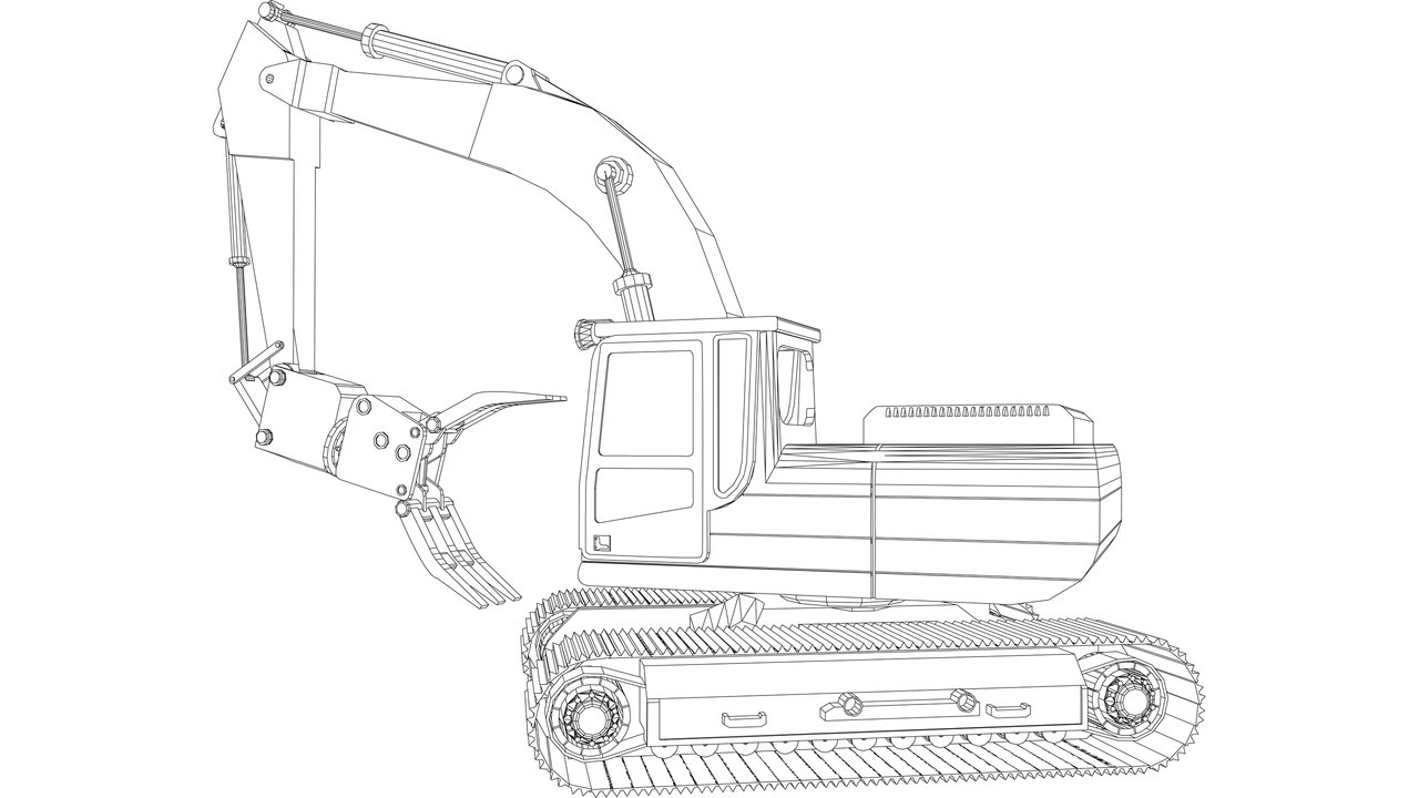 Mobile crane with grab