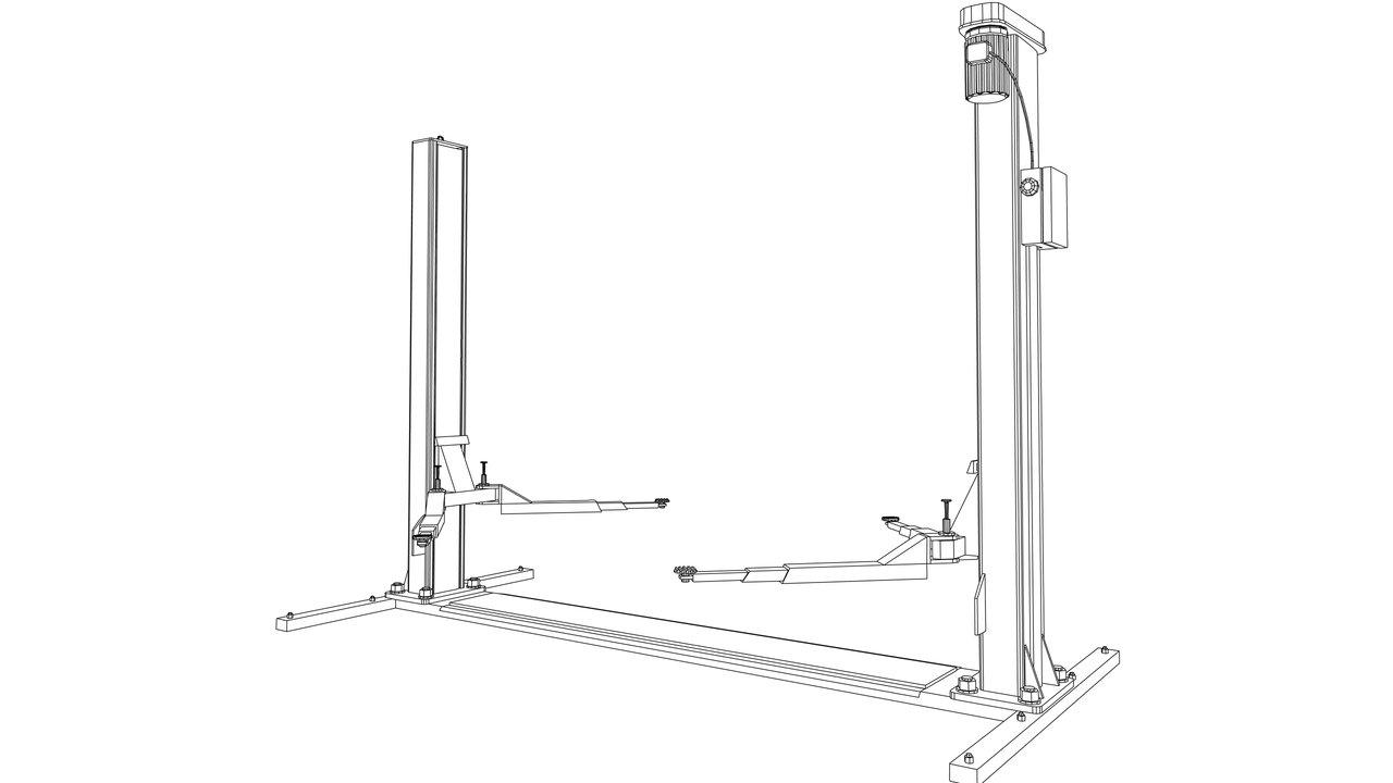 Motor vehicle lifting table: Two post