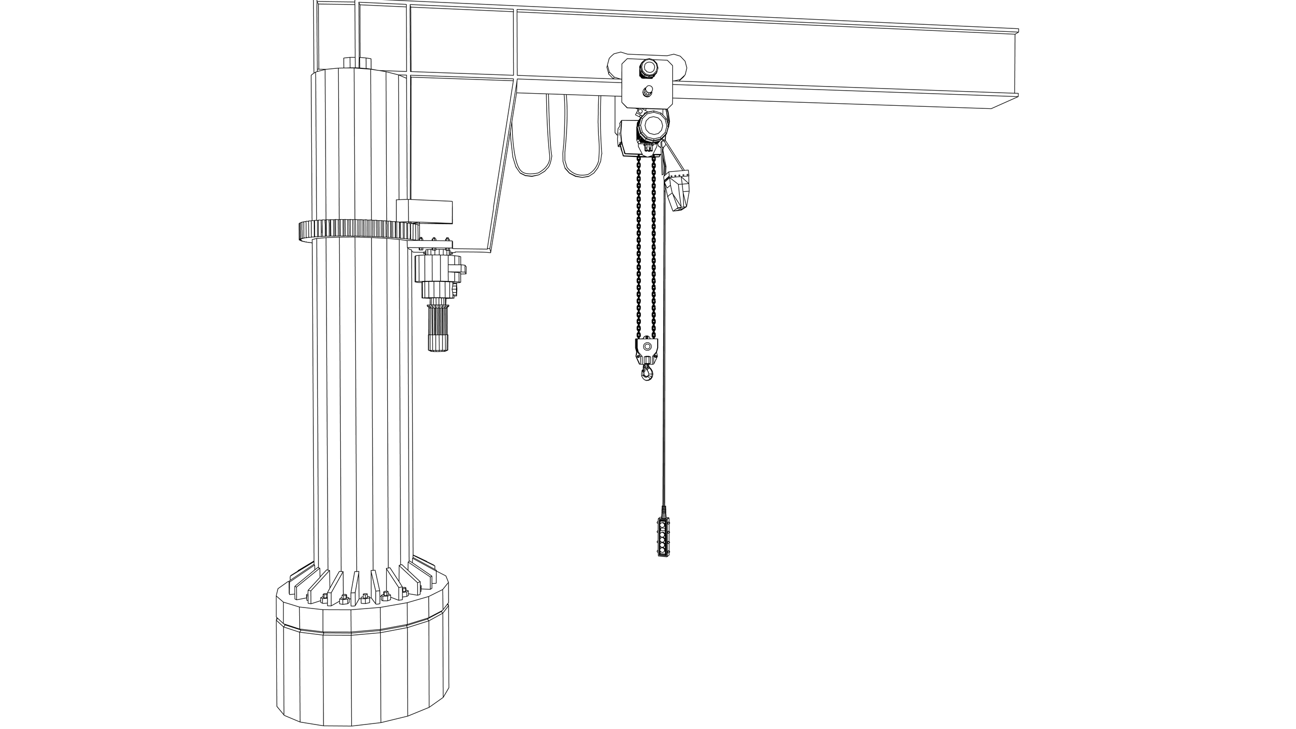 Vector image: Swing Jib Crane (Pillar/Wall)