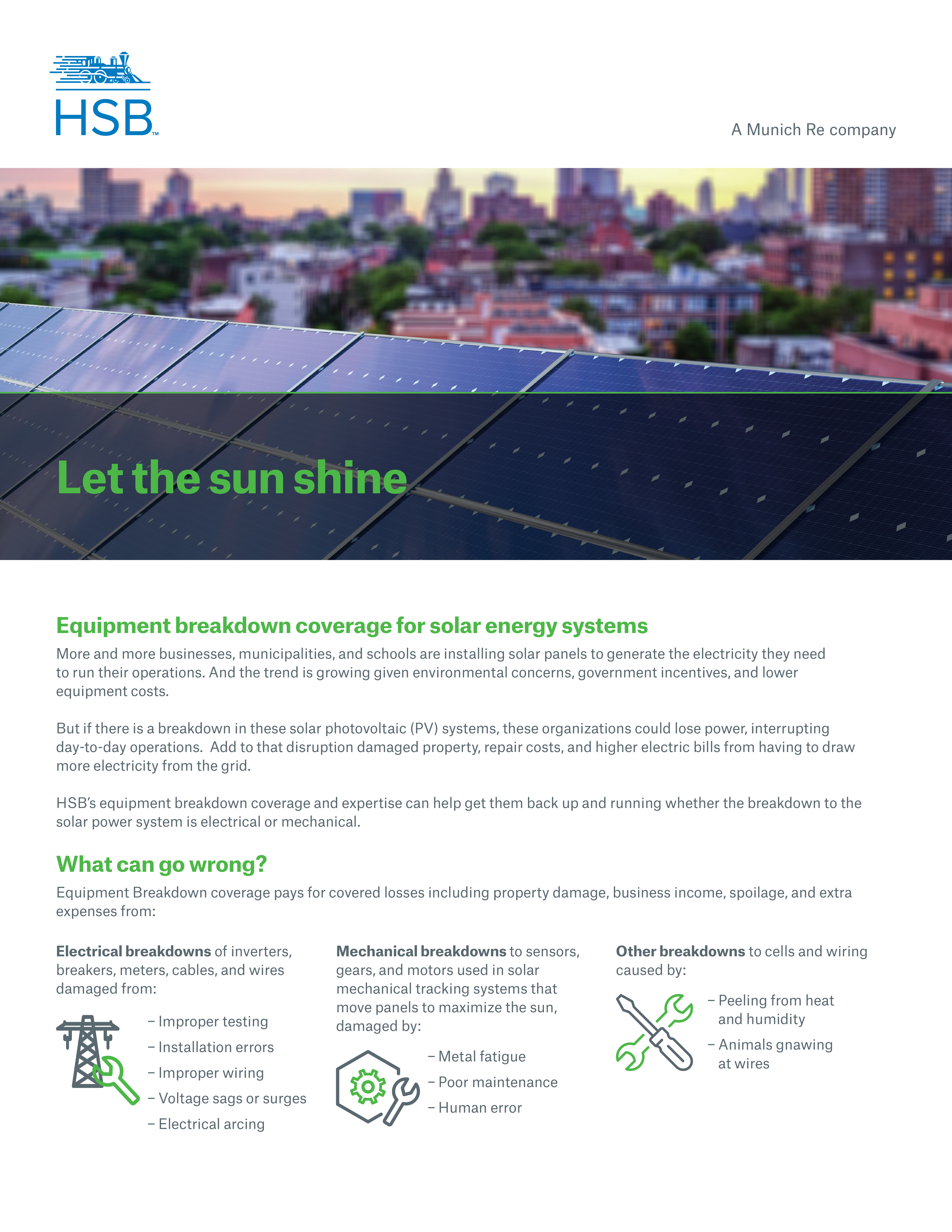 Equipment Breakdown Solar Photovoltaic fact sheet