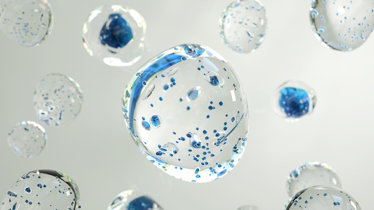 Vendor Qualification Digital generated image of drops of water or hydrogen against white background.