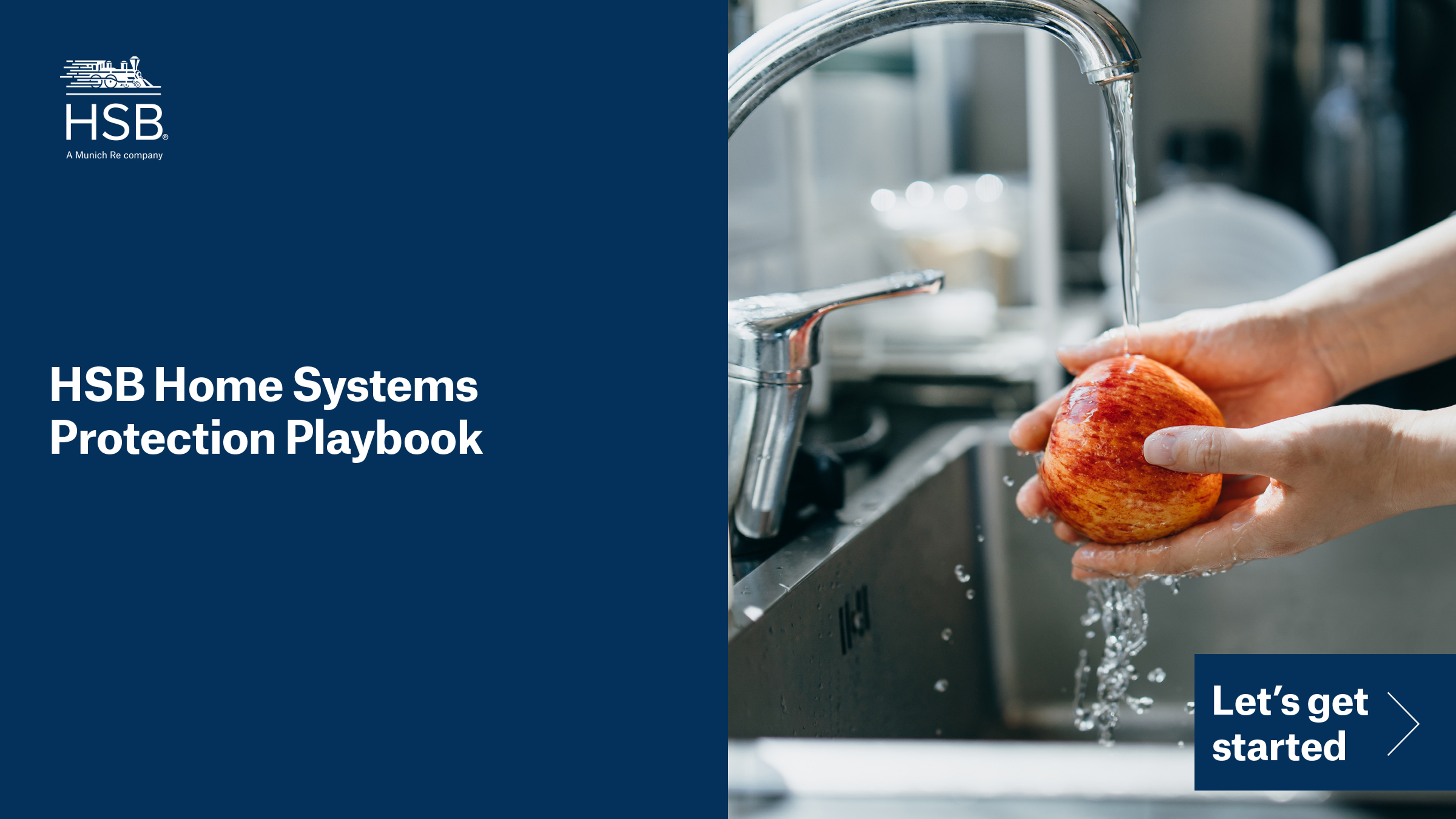 A person washes a red apple under running water in a kitchen sink.