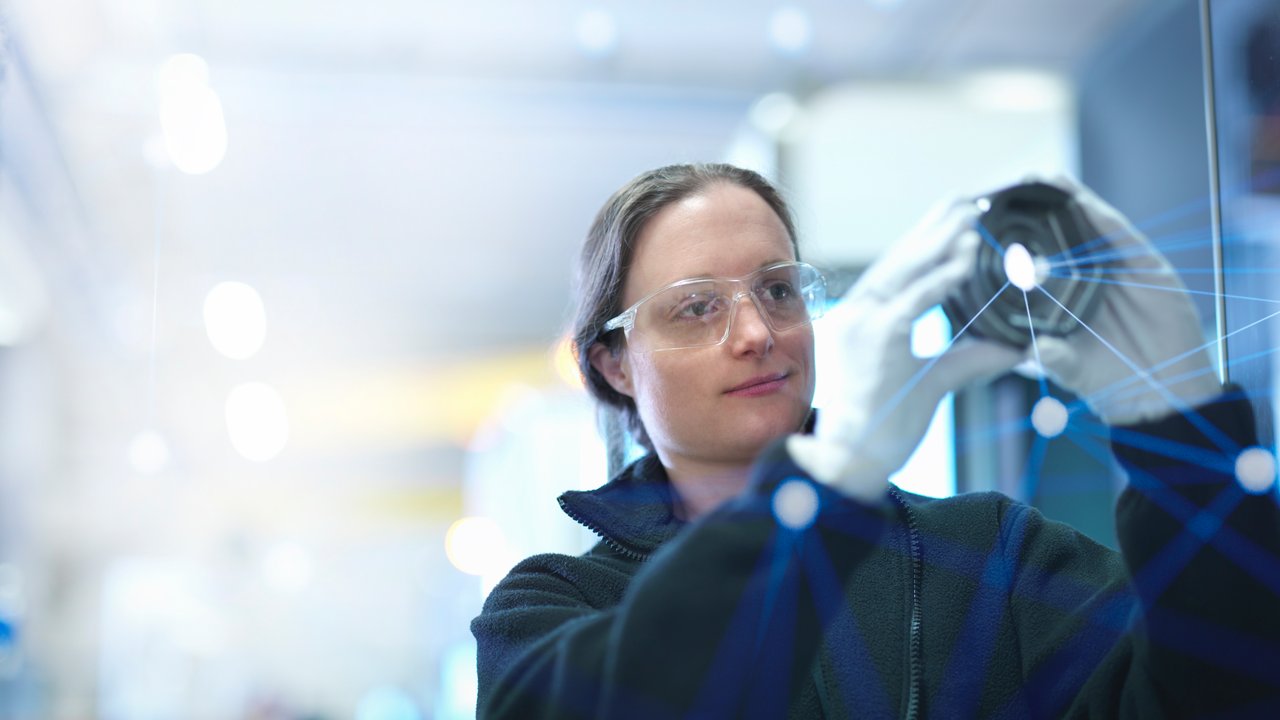 Woman with equipment