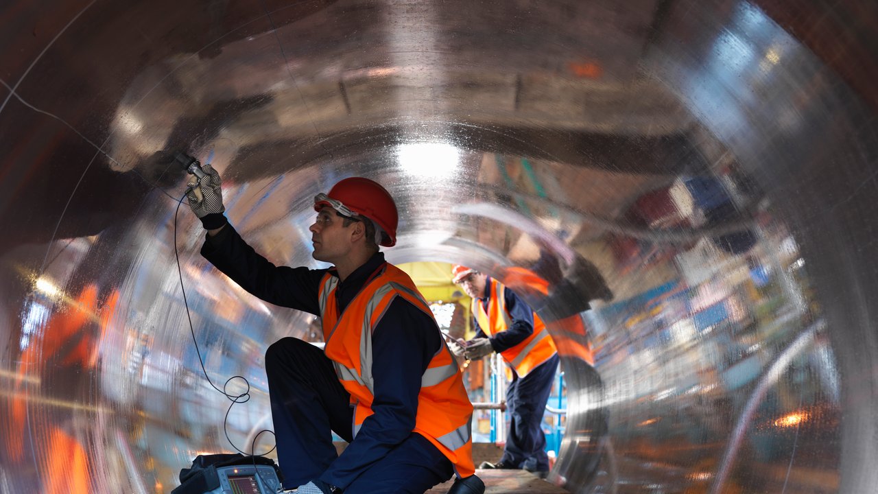 Engineering inspector at work on location