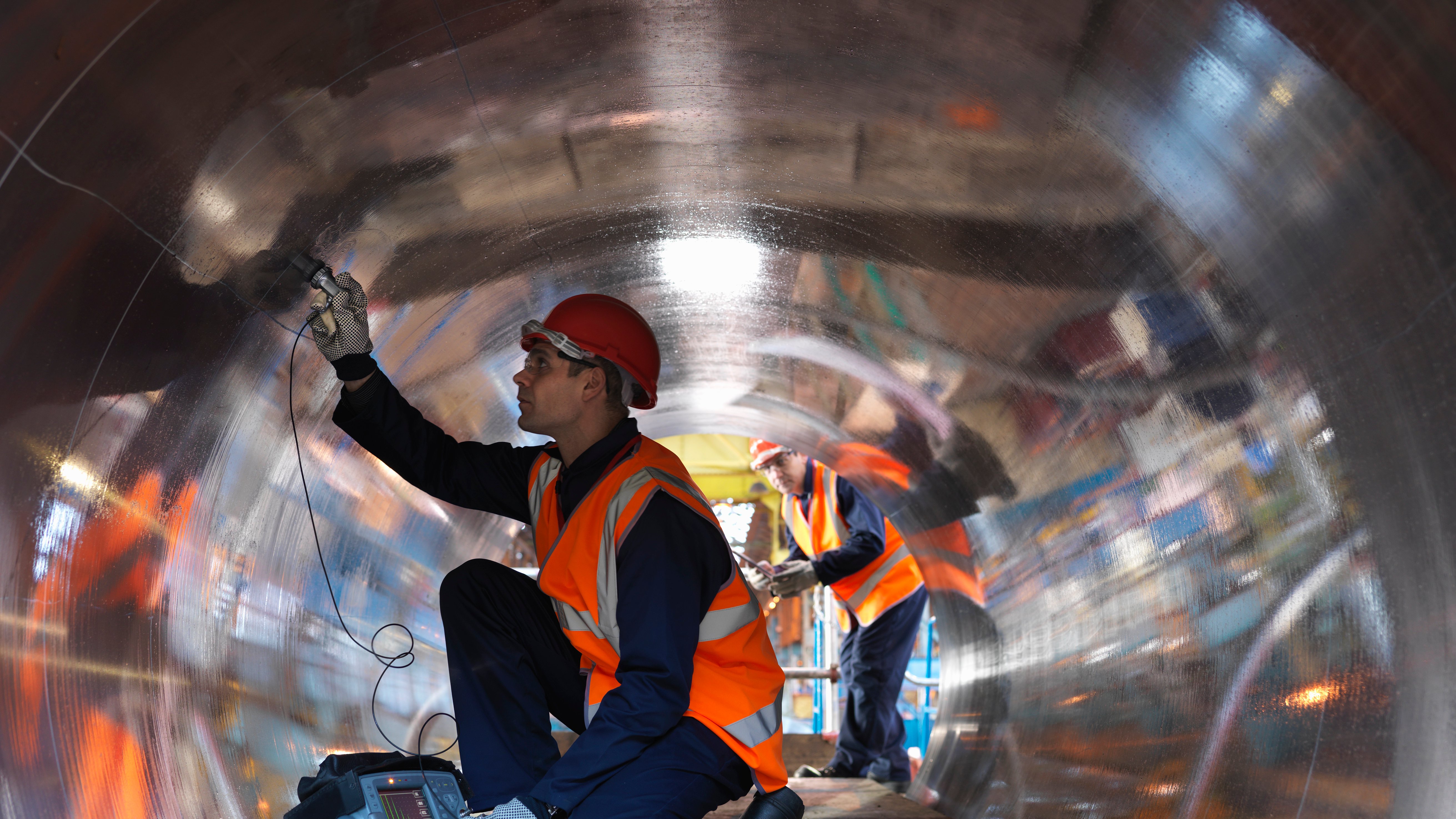 Engineering inspector at work on location