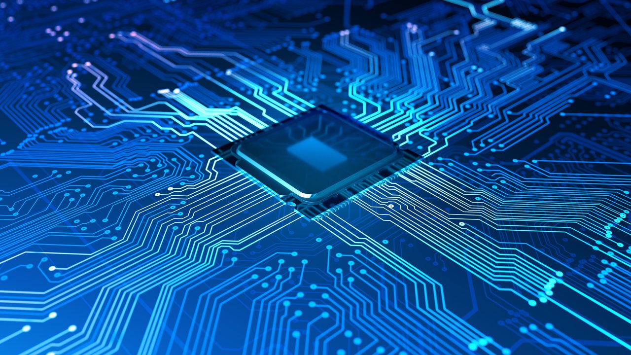 Munich Re and HSB Team Up with Schneider Electric to Enable Risk Innovation Semiconductor and circuit board with data flowing.