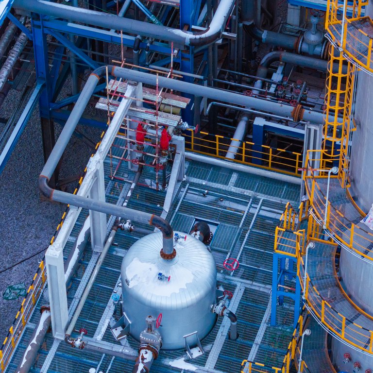 Class of business: Chemical processing Silos, pipes, and stairs