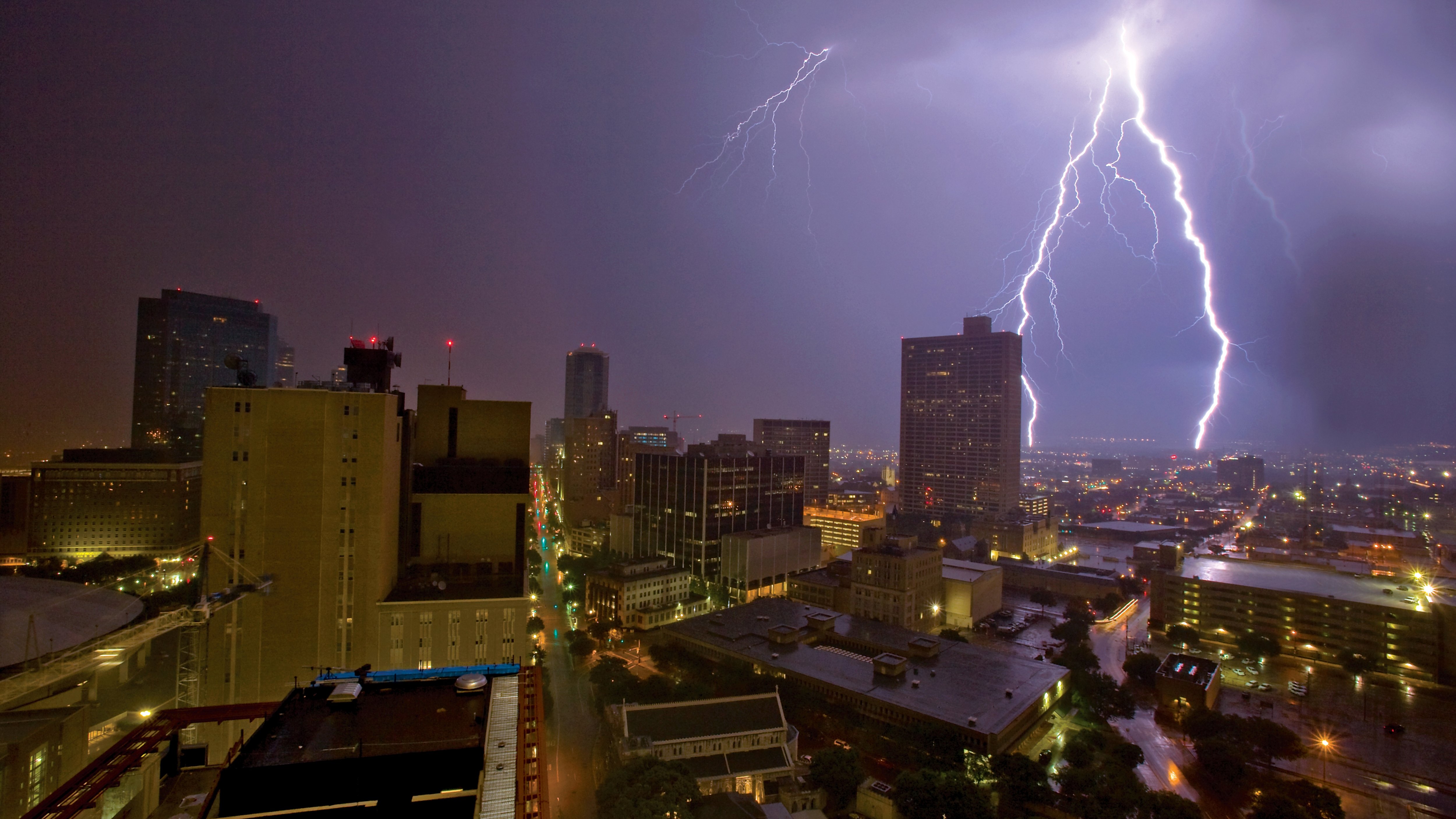 Lightning above skyline
