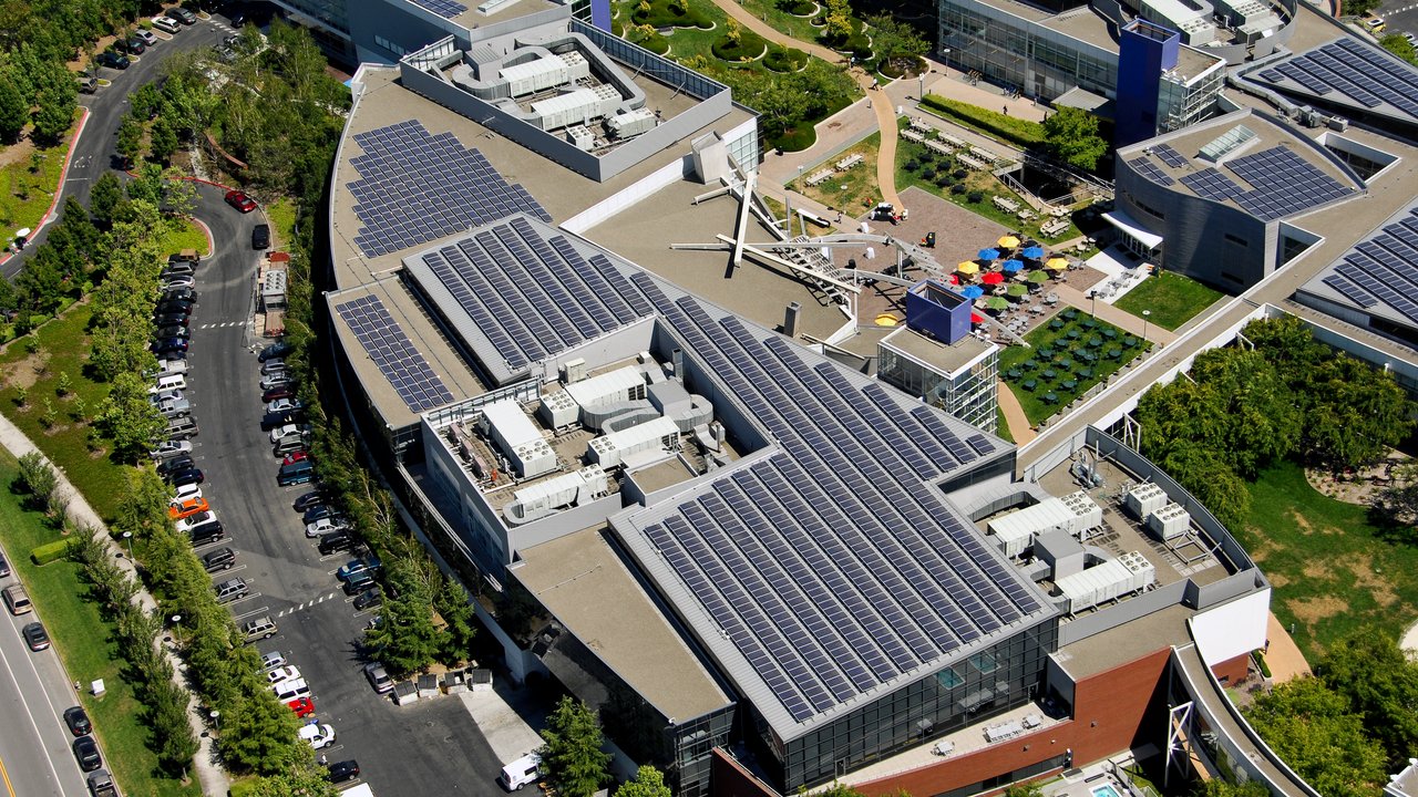 Solar panels on professional building